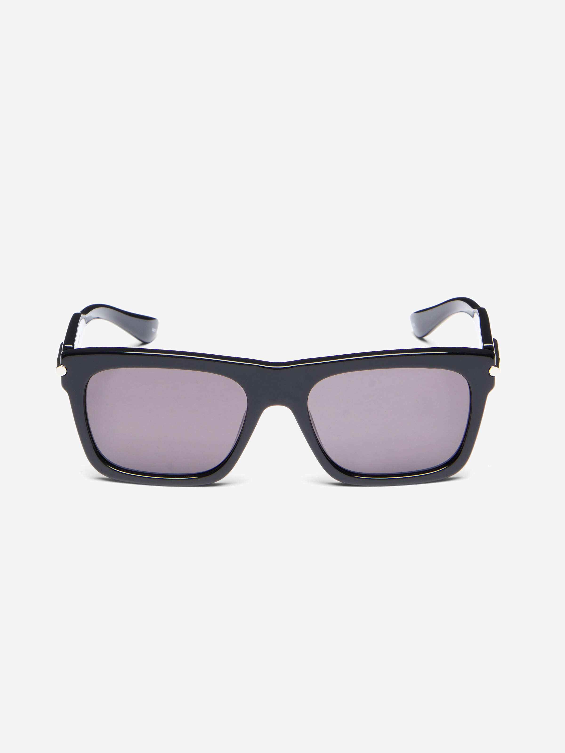 Men's 시티 T-Bar 직사각형 선글라스 in 블랙/스모크 in 재활용 아세테이트 | Alexander McQueen - image 1