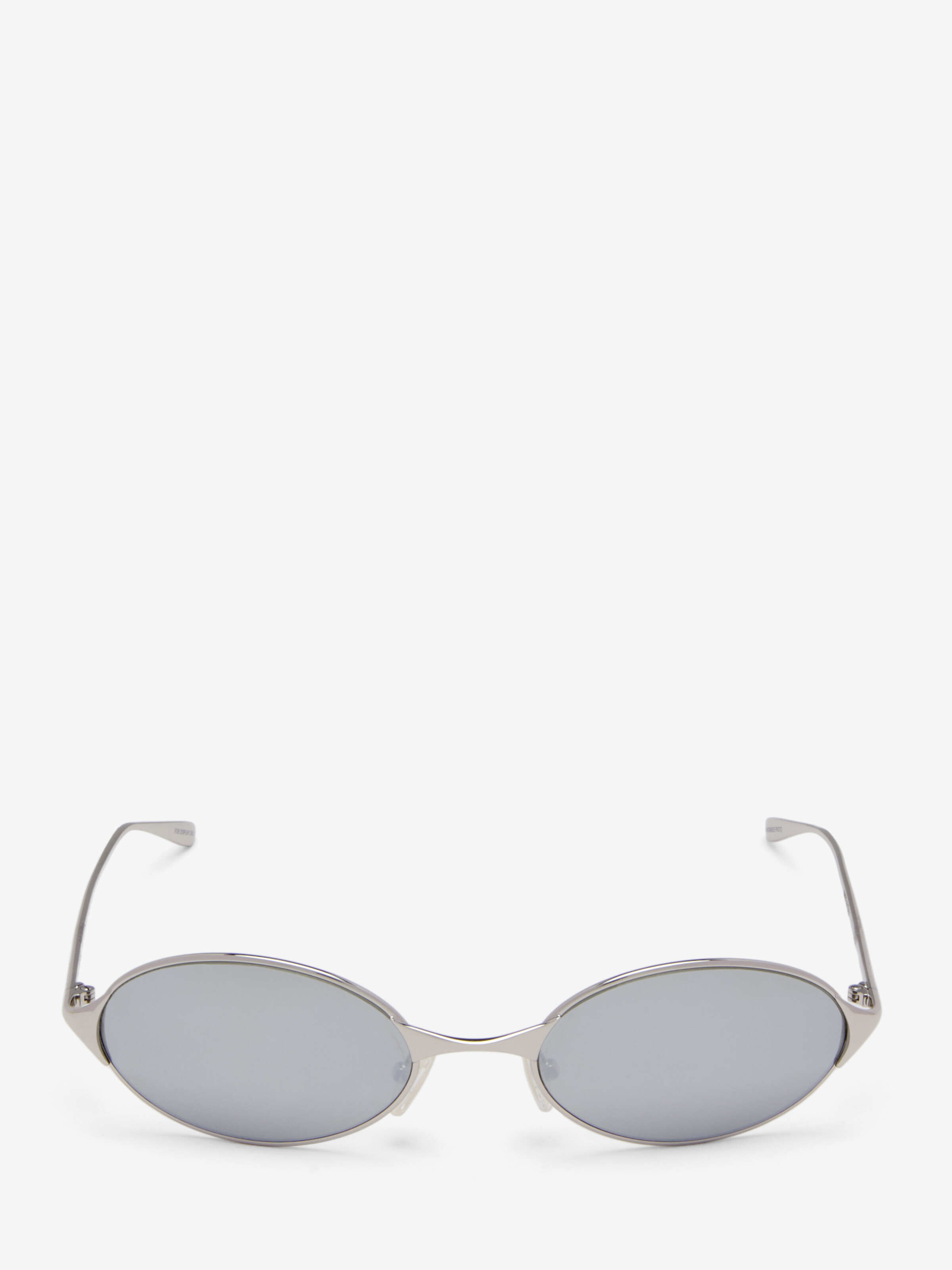 Neo Oval Sunglasses in Silver-finish in Metal | Alexander McQueen - image 1