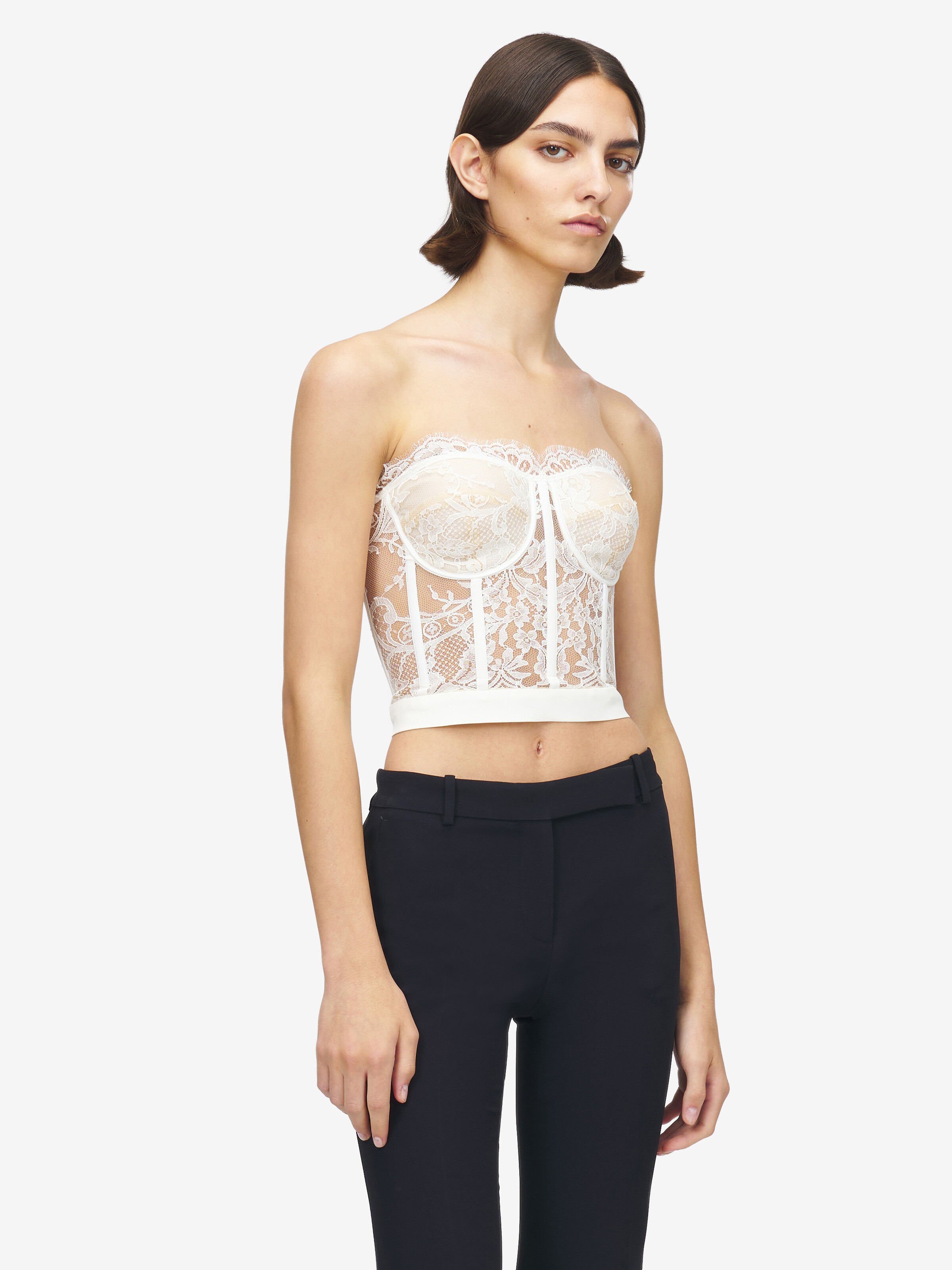 蕾丝束腰上衣 in 74% Acetate, 26% Silk | Alexander McQueen - image 6