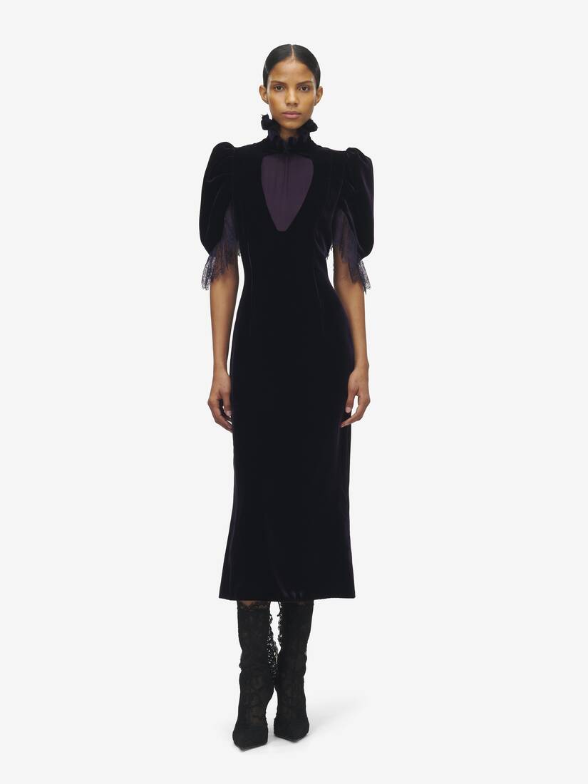 フルイド ベルベット イブニングドレス
