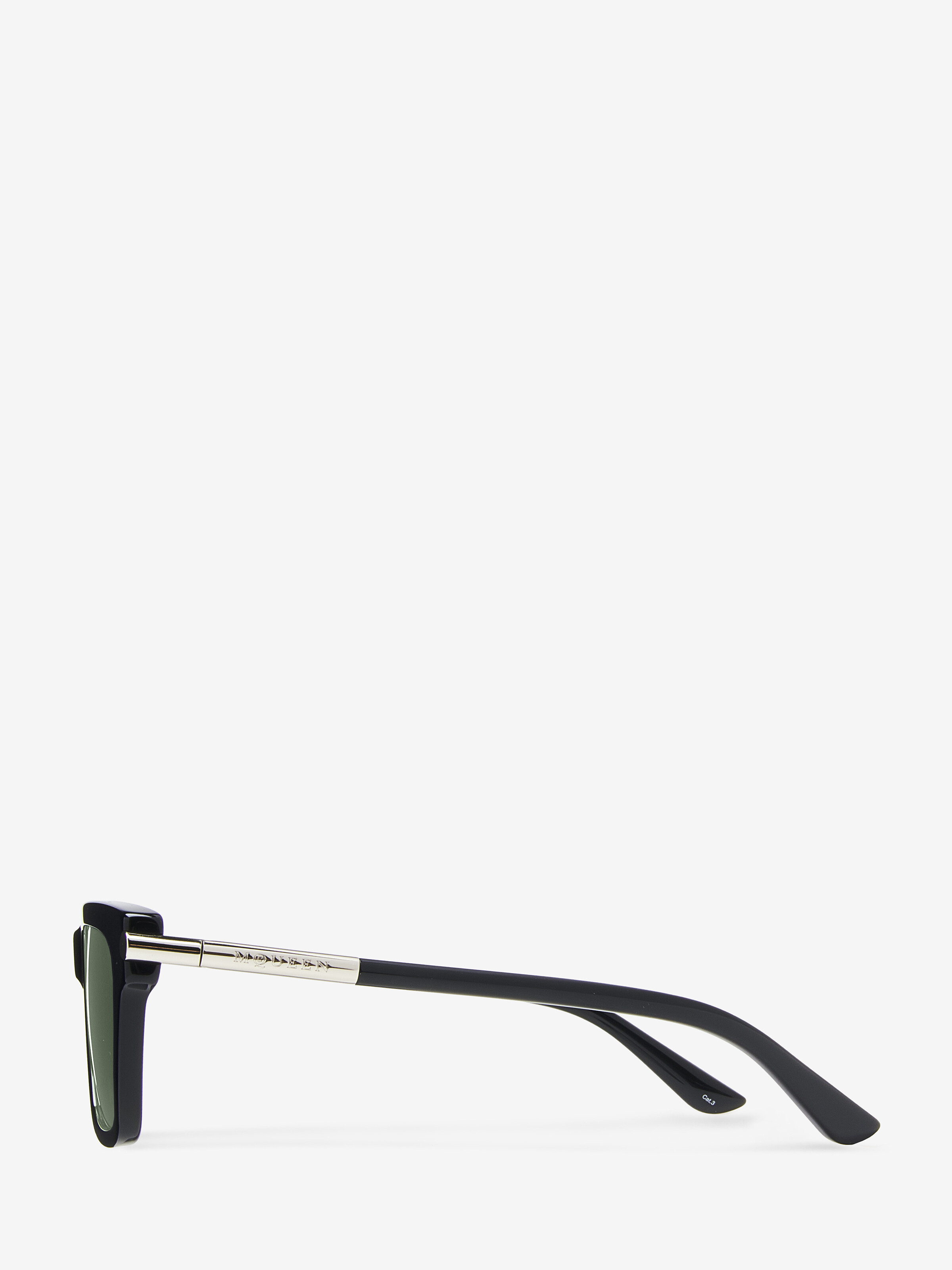 Men's T-bar Icon Square Sunglasses in Black/Grey in Recycle Acetate & Bio Nylon Lens | Alexander McQueen - image 4
