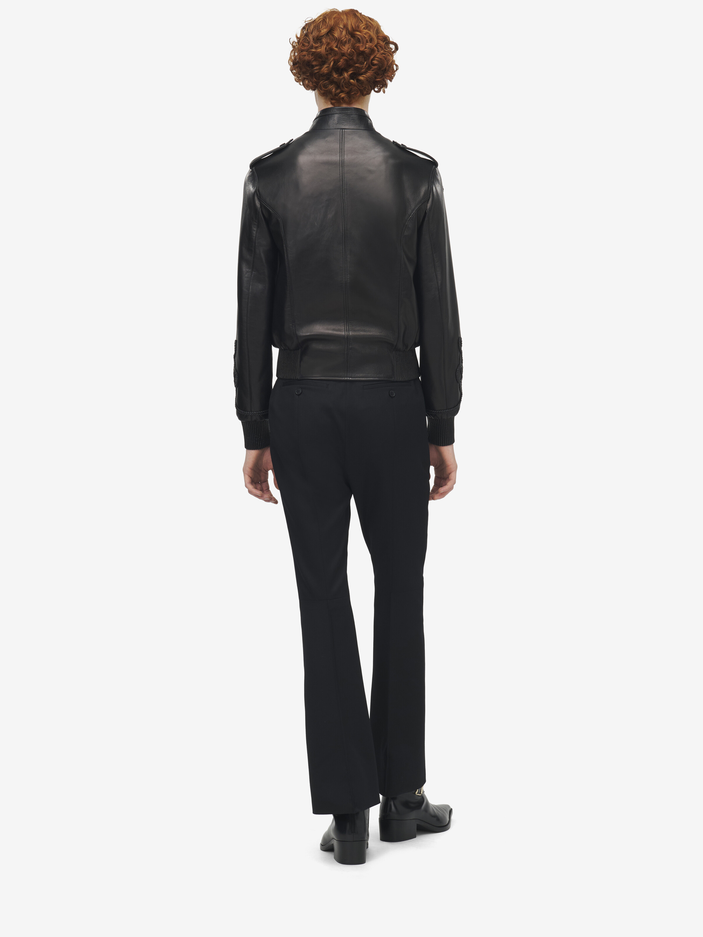 Frogging Embroidery Leather Jacket
