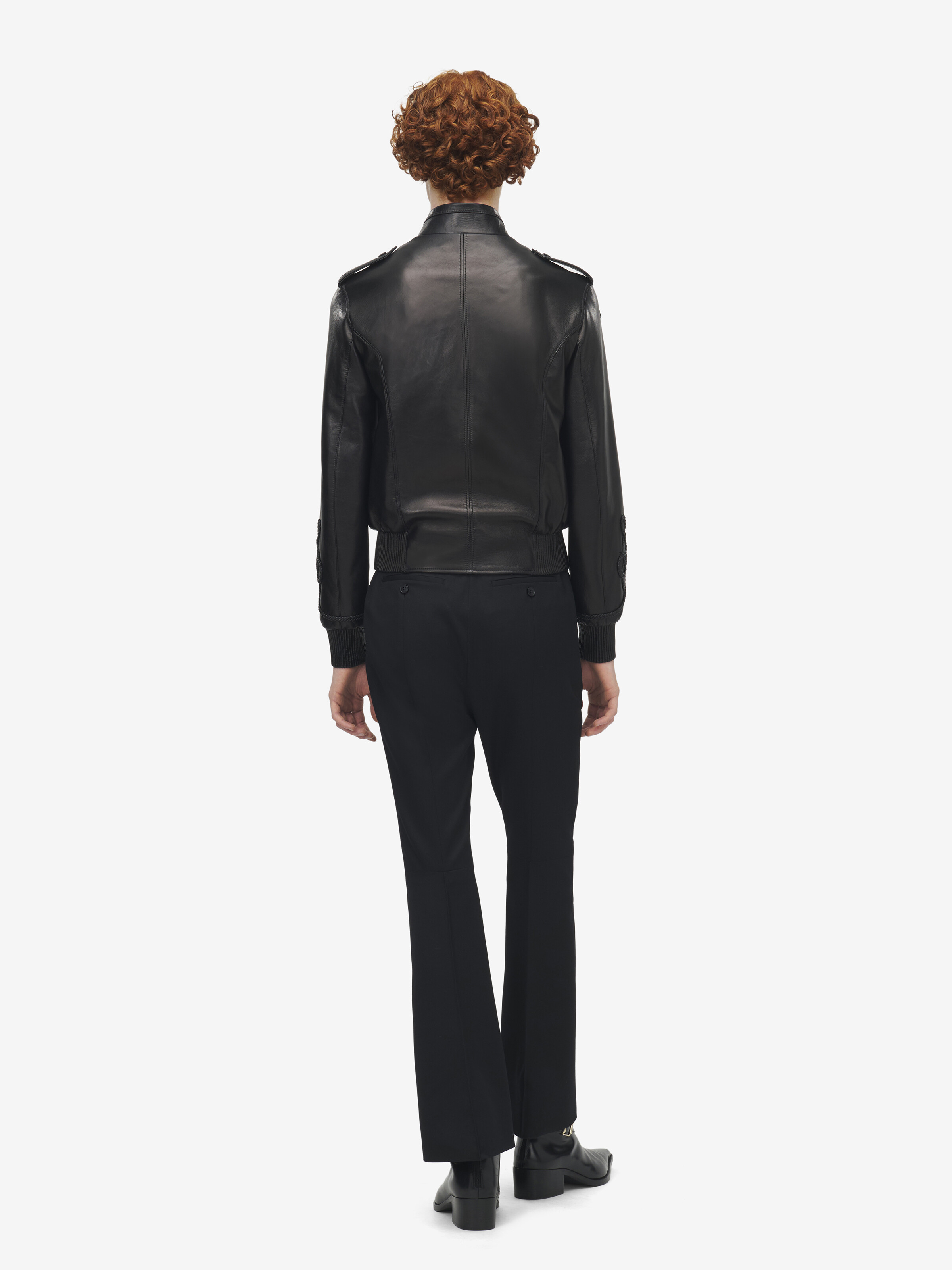 Men's Frogging Embroidery Leather Jacket in Black in 100% Lamb Leather | Alexander McQueen - image 5