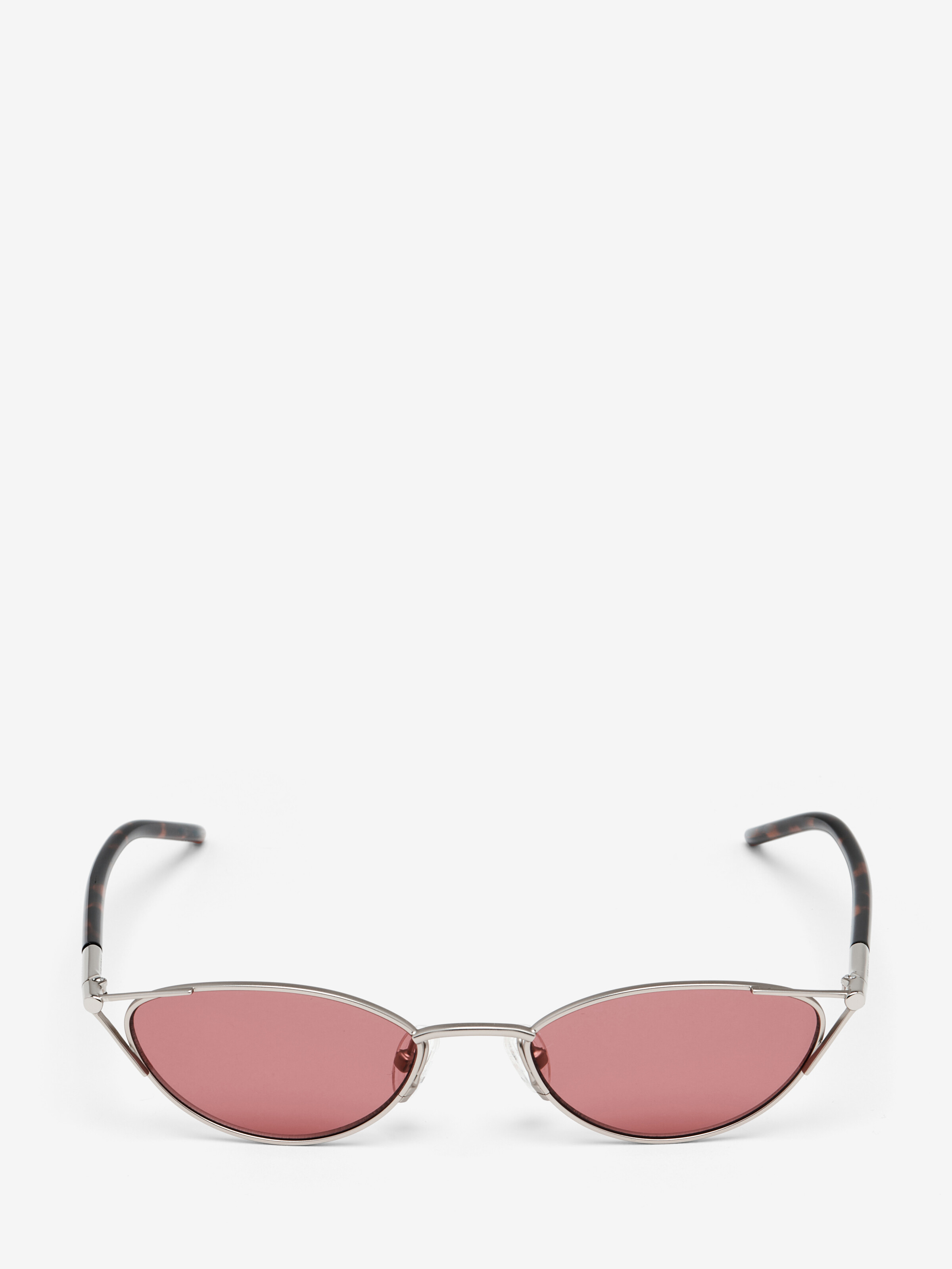 Women's T-Bar Sleek Cat-eye Sunglasses in Red in Plastic, Brass | Alexander McQueen - image 1