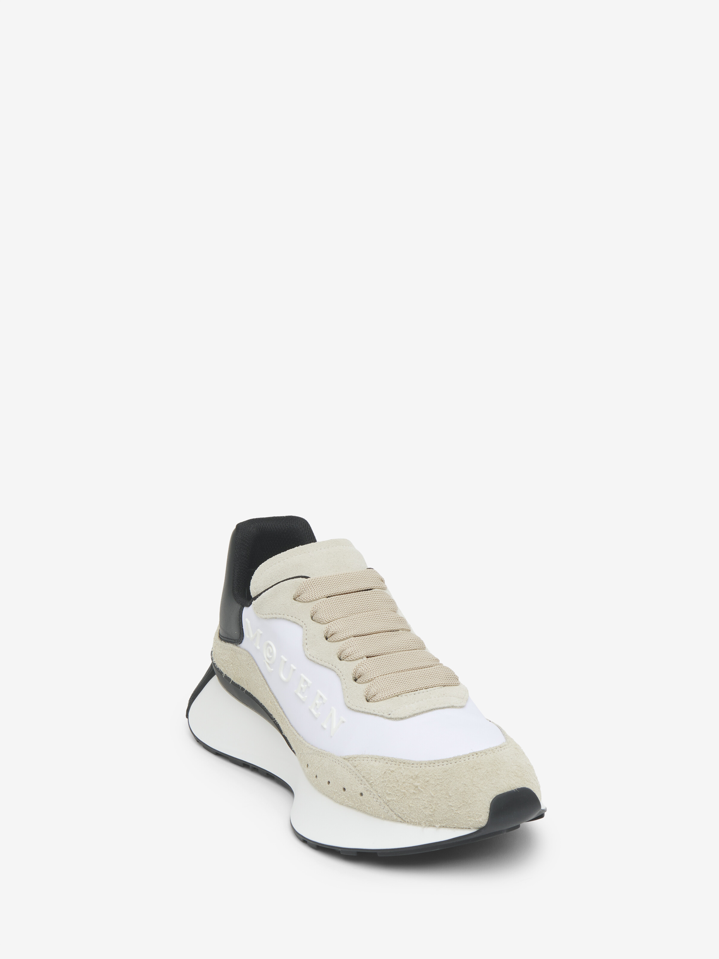 Men's Sprint Runner in Light Grey in Upper: 70% Polyester, 30% Polyamide. Sole: Calf Leather | Alexander McQueen - image 4