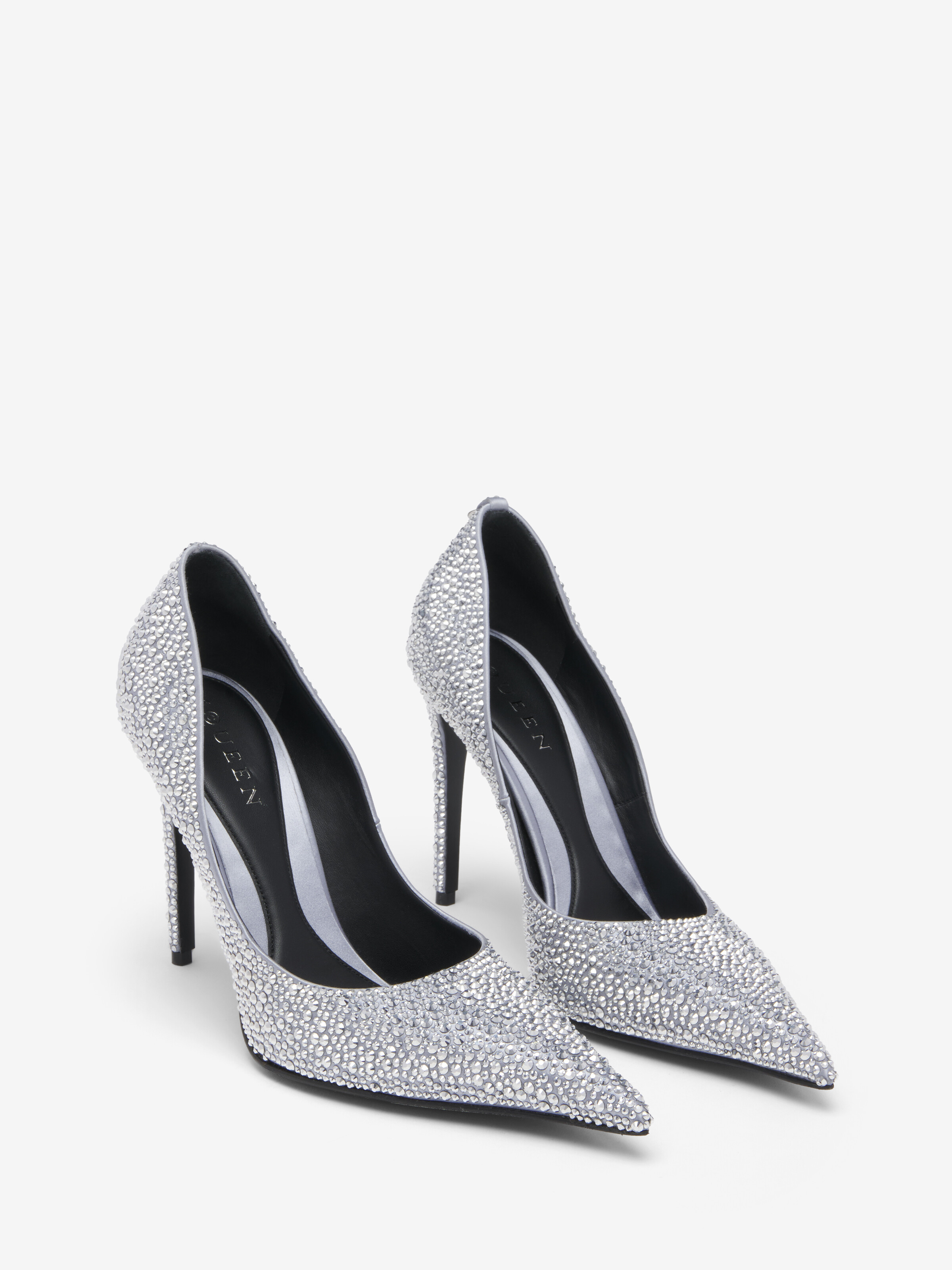 Women's Skull Pump in Silver-finish in 72% Viscose, 28% Silk | Alexander McQueen - image 3