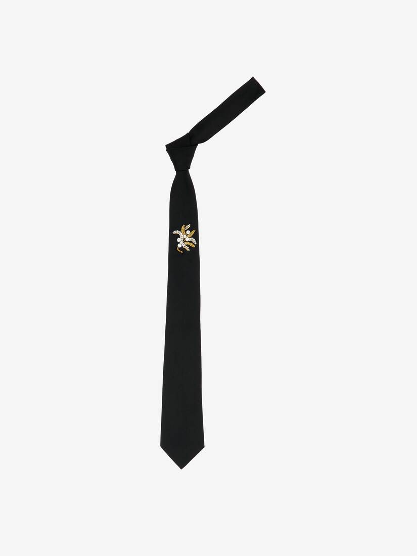 Jewelled Mistletoe Embroidery Tie