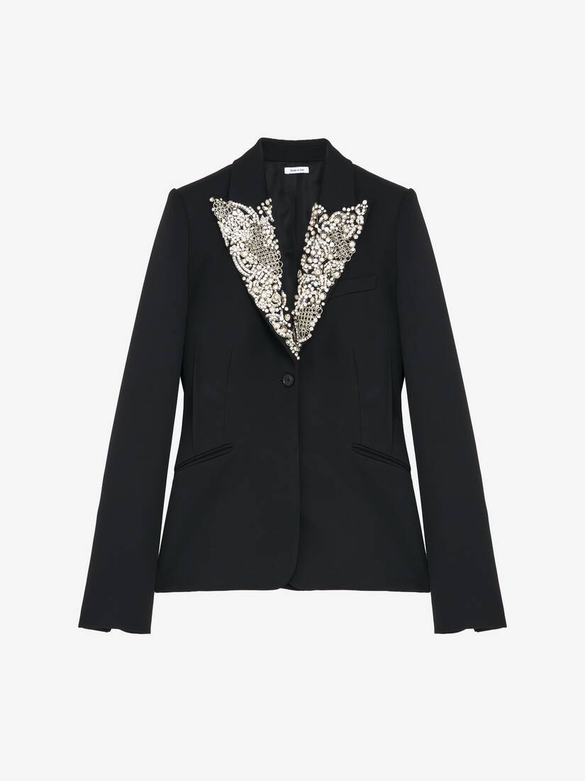 Chain Mail Embroidery Single-breasted Jacket