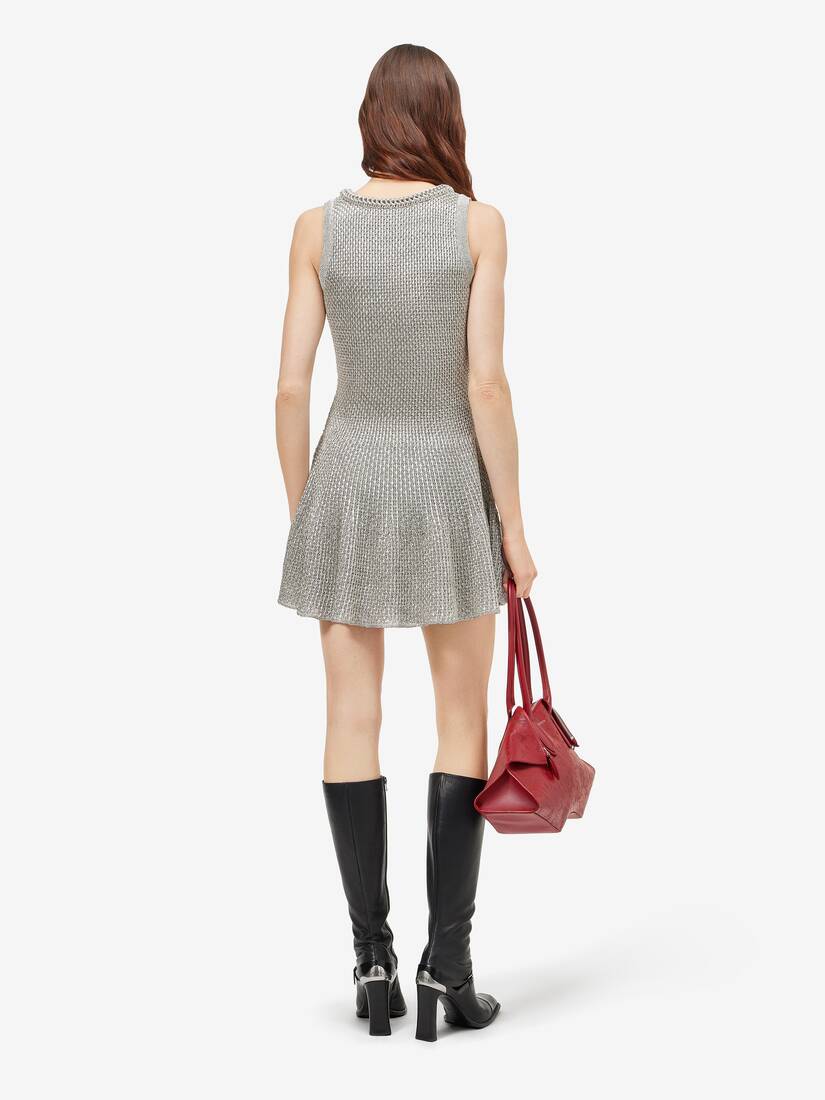 Metallic Knit Mini Dress | Alexander McQueen - image 4