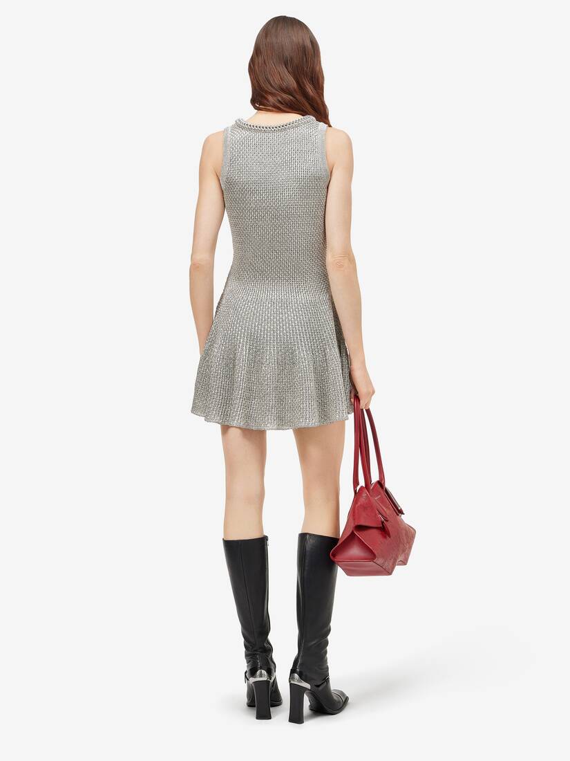 Metallic Knit Mini Dress | Alexander McQueen - image 4