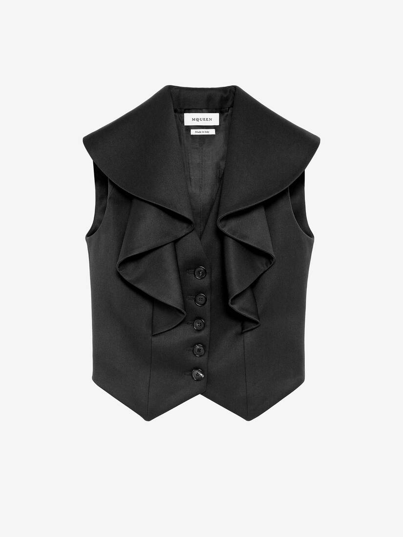 Gilet sartoriale con colletto a cascata | Alexander McQueen - image 1