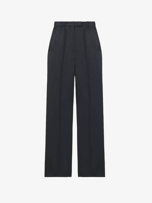 Women's High-waisted Tailored Trousers in Black | McQueen US Women's High-waisted Tailored Trousers in Black | McQueen US