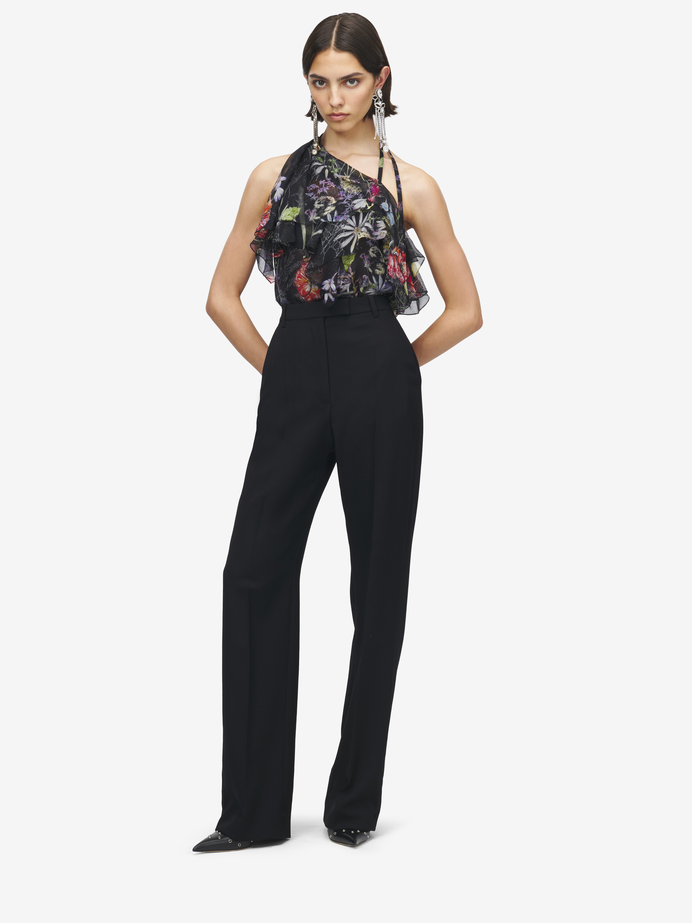 Couture-Hose mit hohem Bund