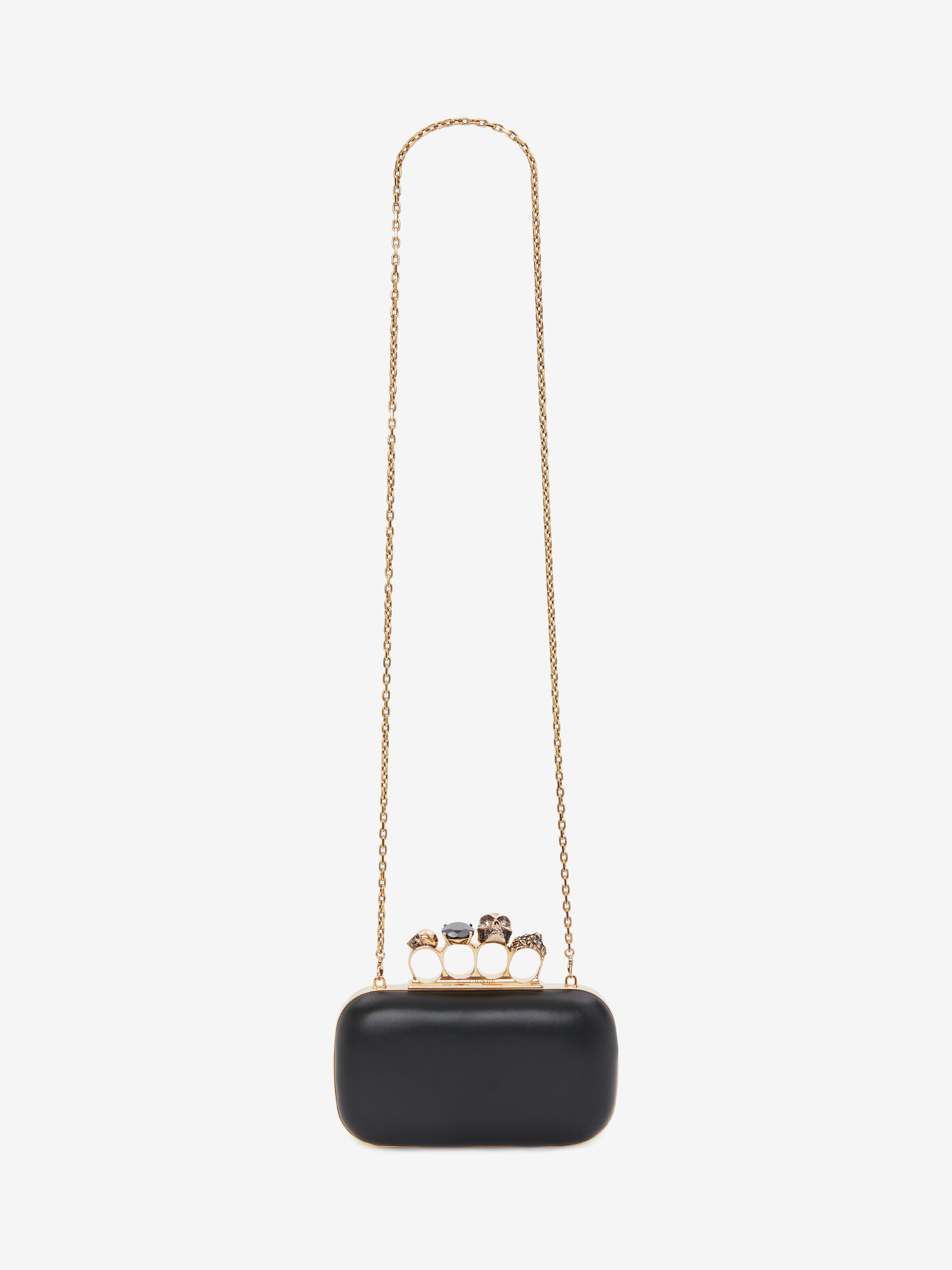 Women's Knuckle Clutch With Chain in Black in Lamb Leather | Alexander McQueen - image 5