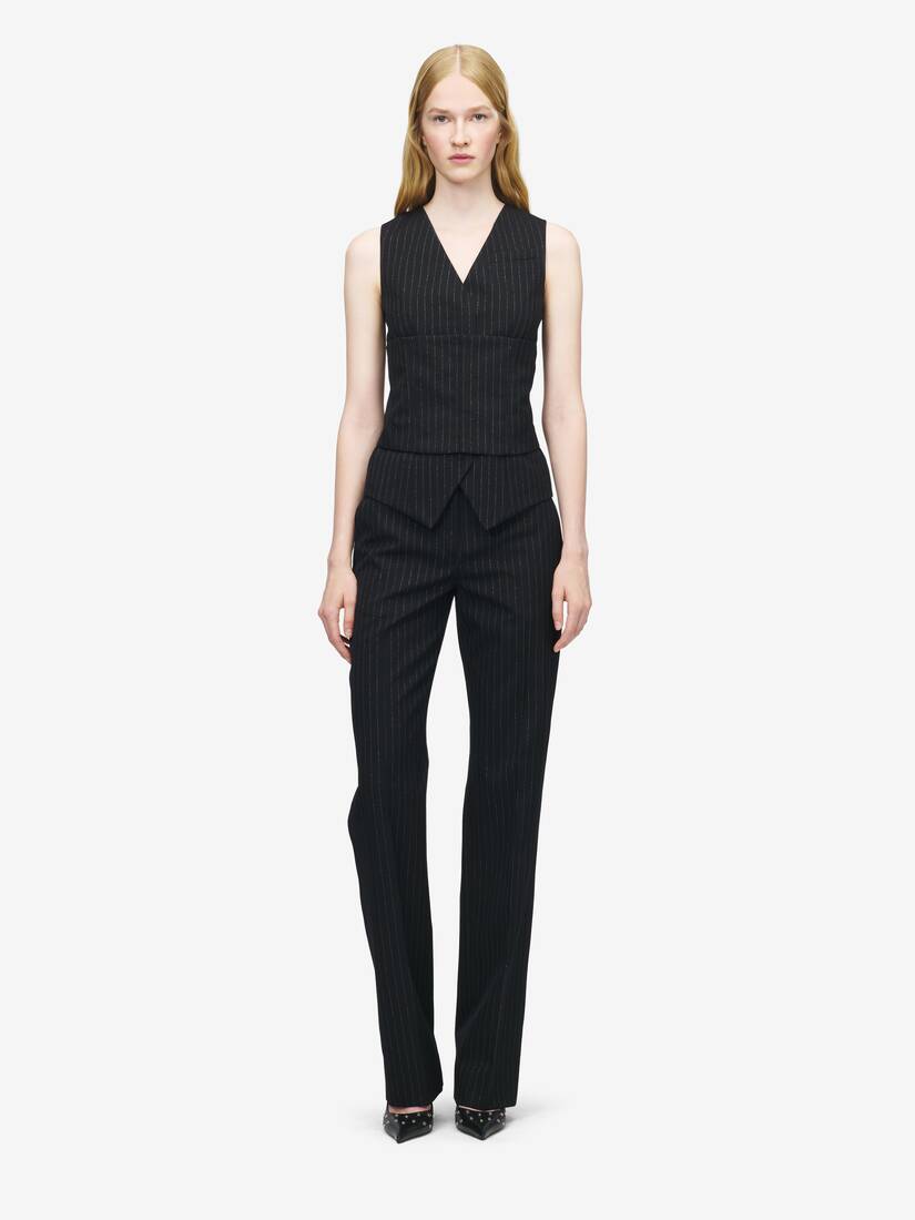 细条纹精裁马甲 | Alexander McQueen - image 3