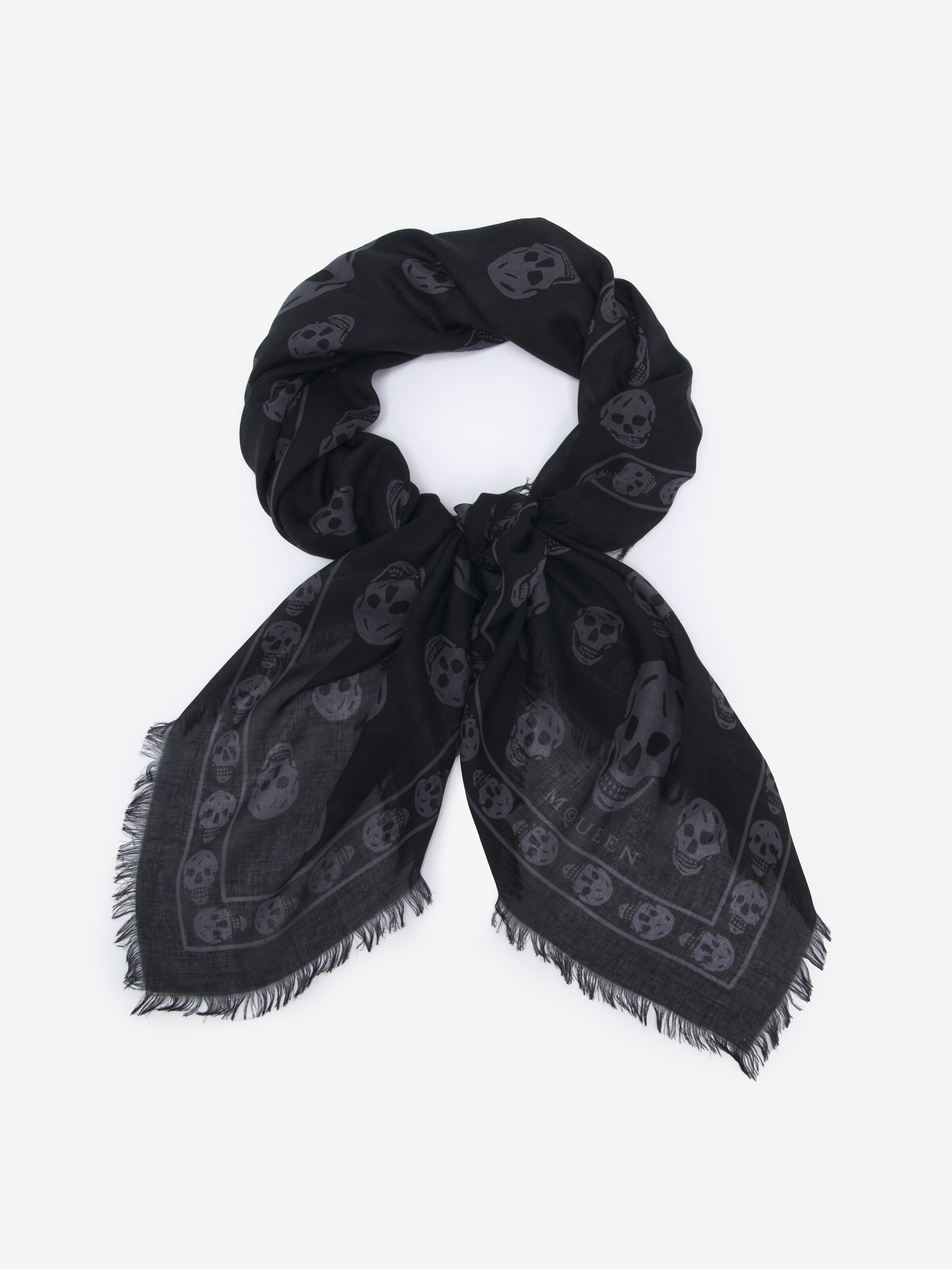 Foulard Classic Skull pour Homme en Noir/Gris Foncé in 85% Modale, 15% Soie | Alexander McQueen - image 2