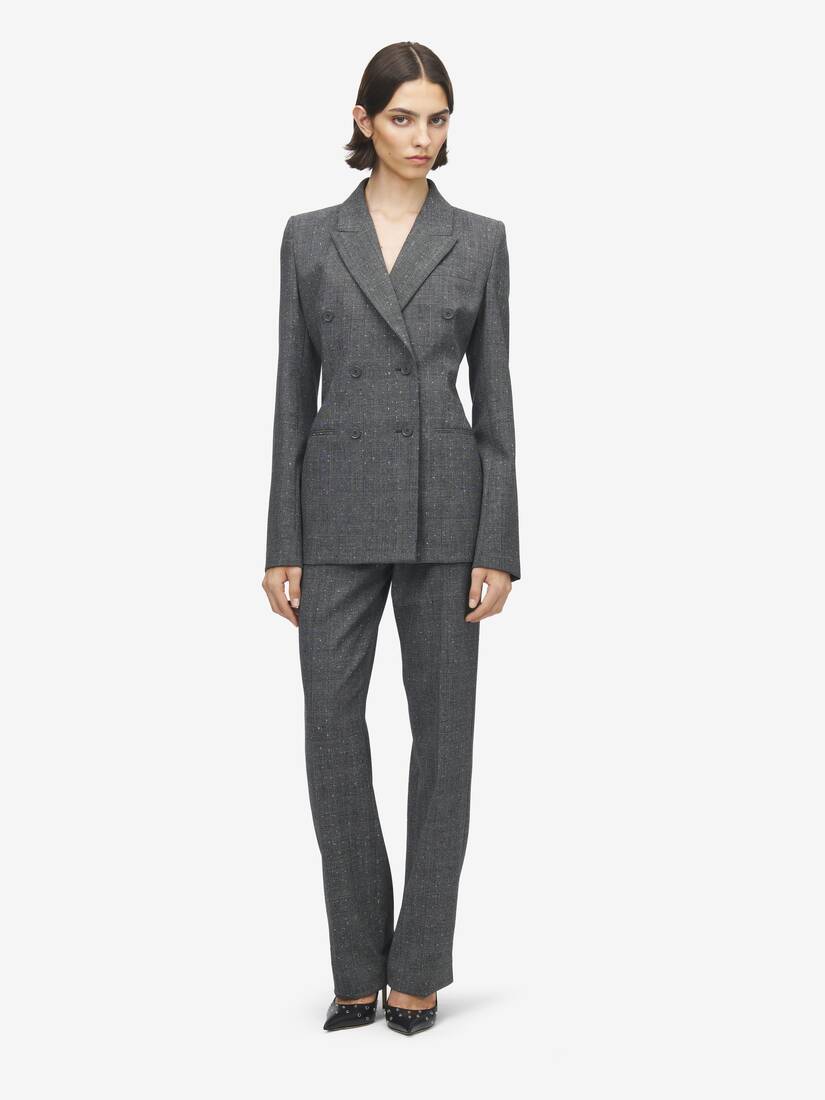 Flecked Glen Check Tailored Trousers | Alexander McQueen - image 1