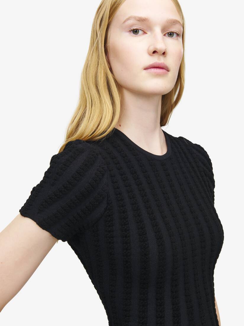 Chenille Stripe Mini Dress