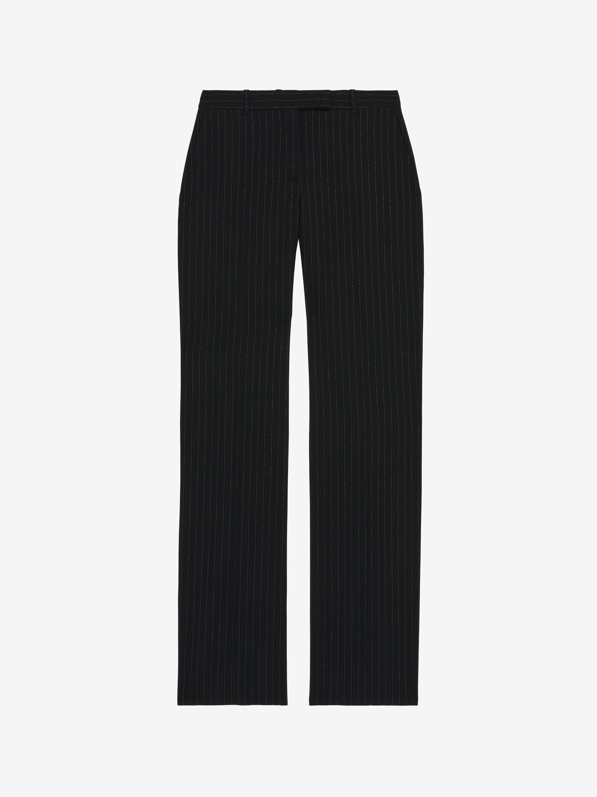 Women's Pinstriped Tailored Trousers in Black in 100% Wool | Alexander McQueen - image 2