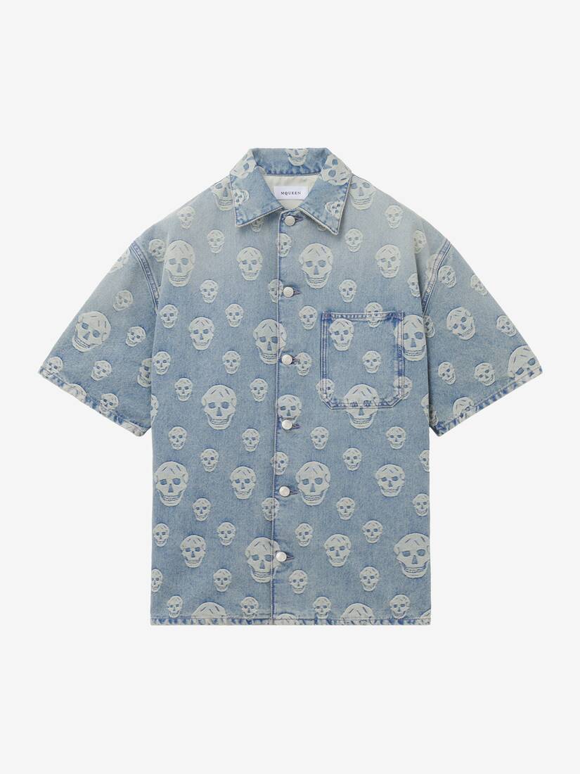 Skull Jacquard Denim Shirt | Alexander McQueen - image 1