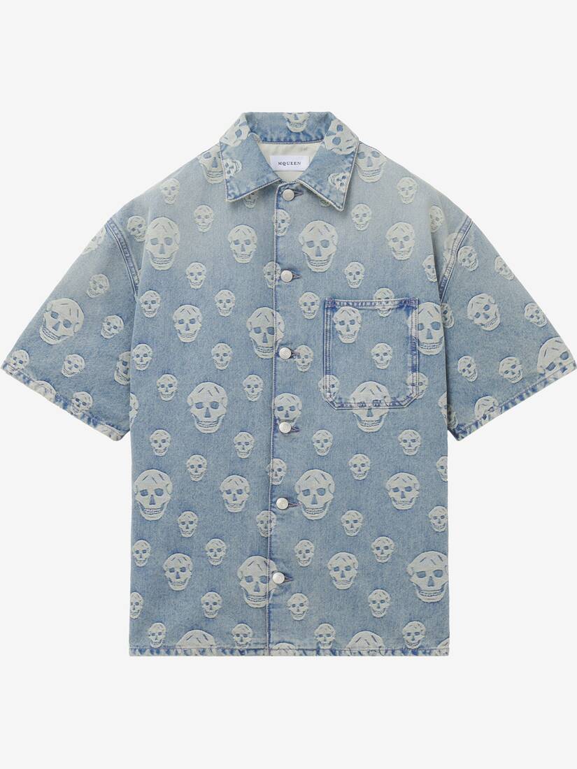 Skull Jacquard Denim Shirt | Alexander McQueen - image 1