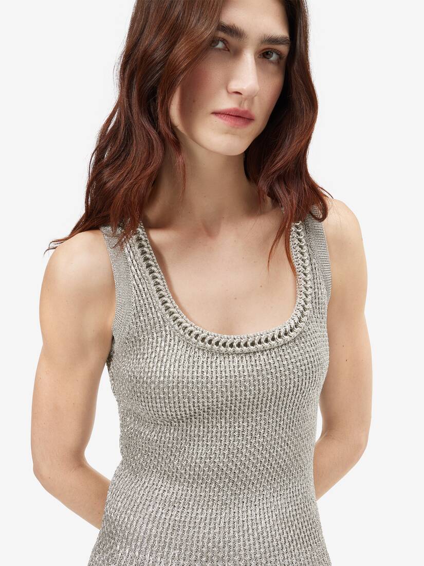 Metallic Knit Mini Dress | Alexander McQueen - image 5