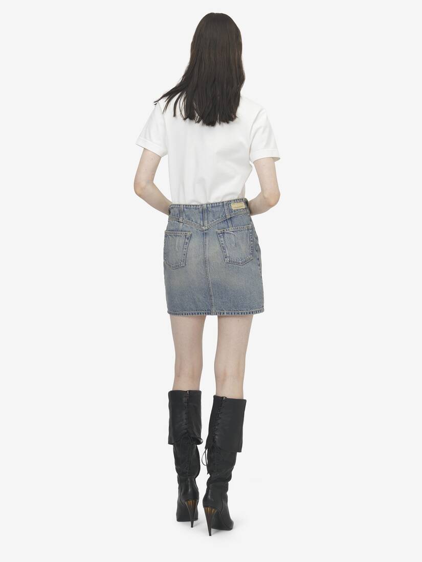 Metallic Frogging Fold Over Mini Skirt | Alexander McQueen - image 4