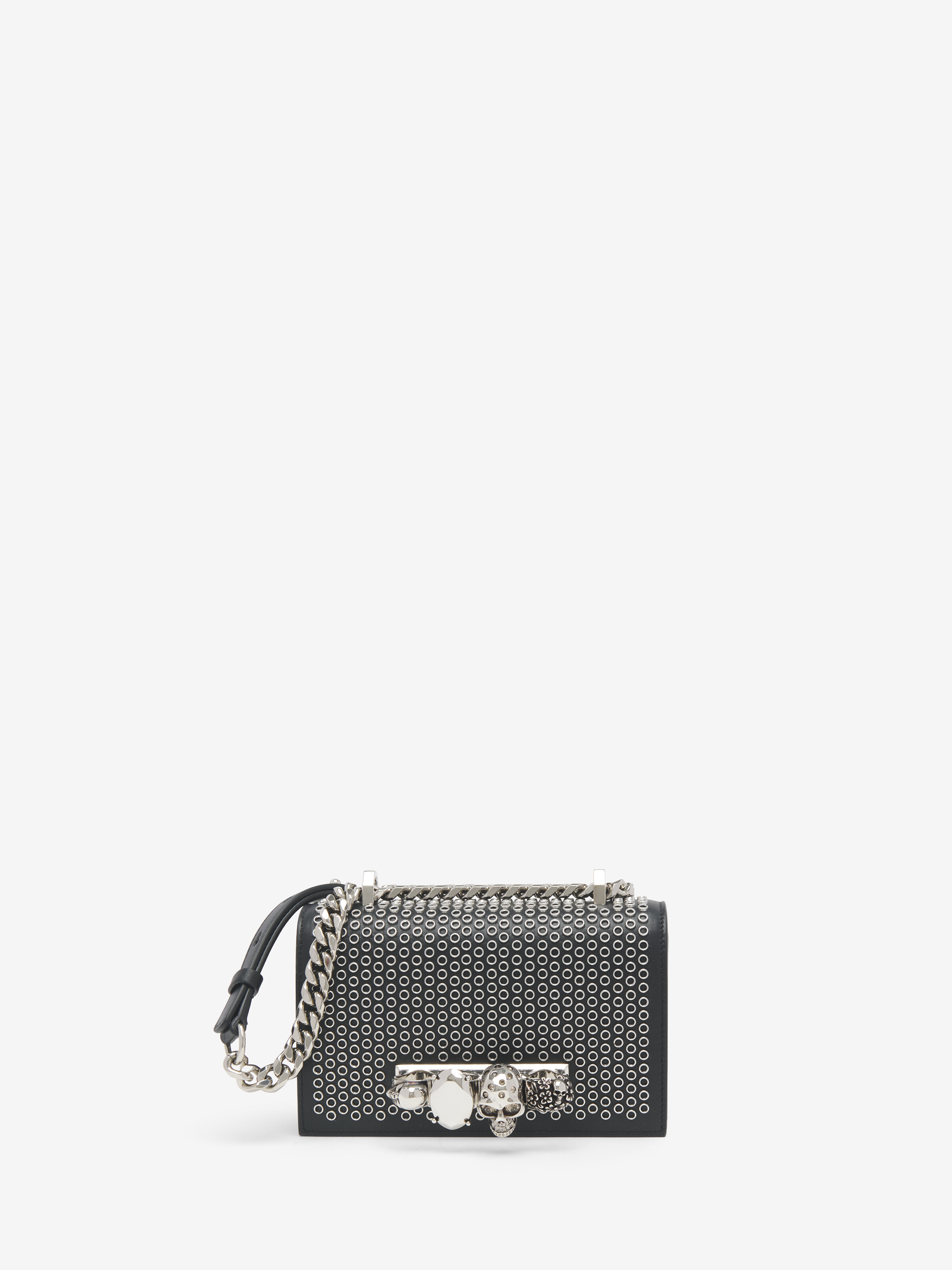 Women's Mini Jewelled Satchel in Black in Calf Leather | Alexander McQueen - image 1