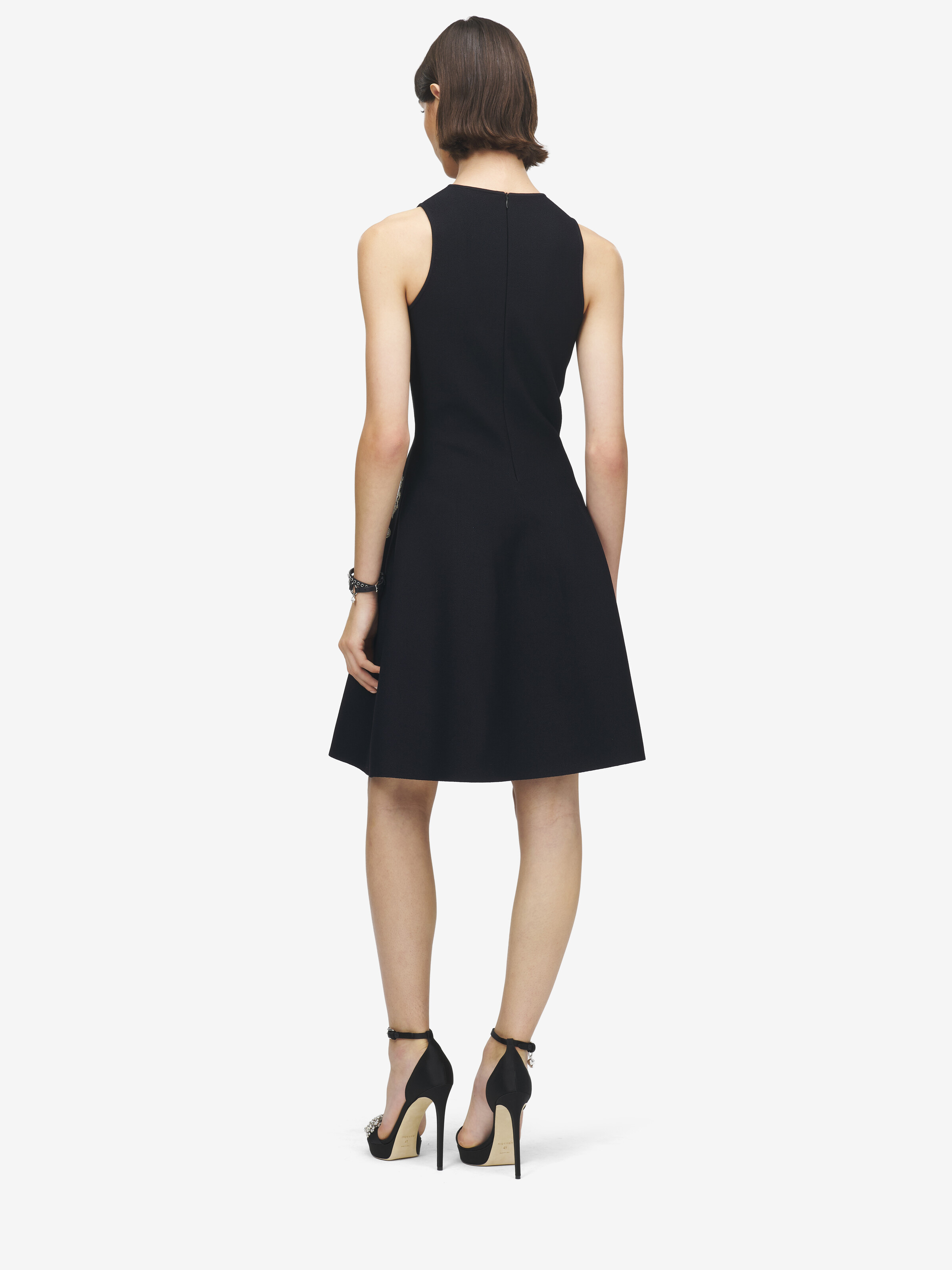 Jacquard-Minikleid mit Rippenstickerei aus Spitze