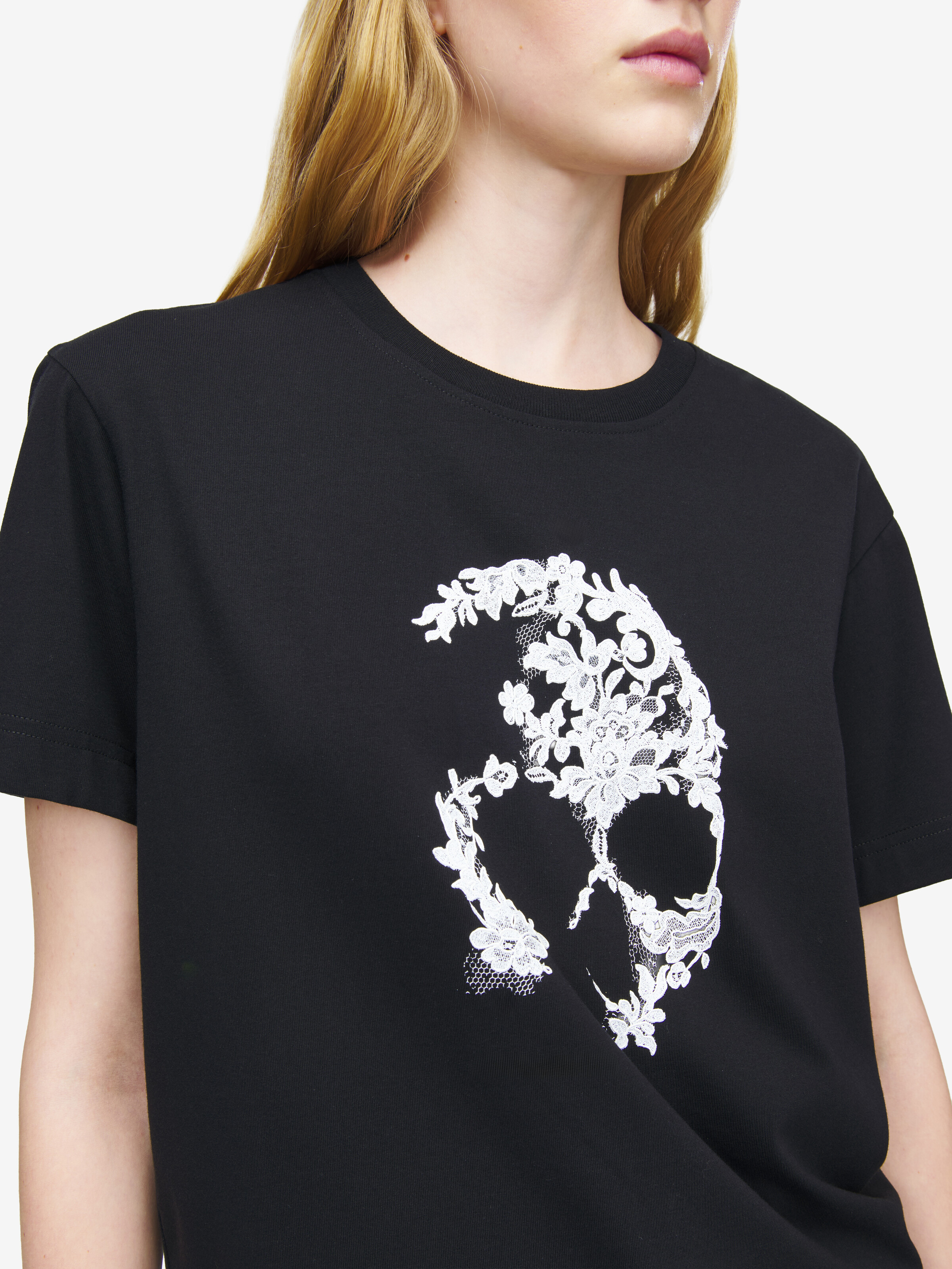 蕾丝Skull T恤 in 100% 棉 | Alexander McQueen - image 6