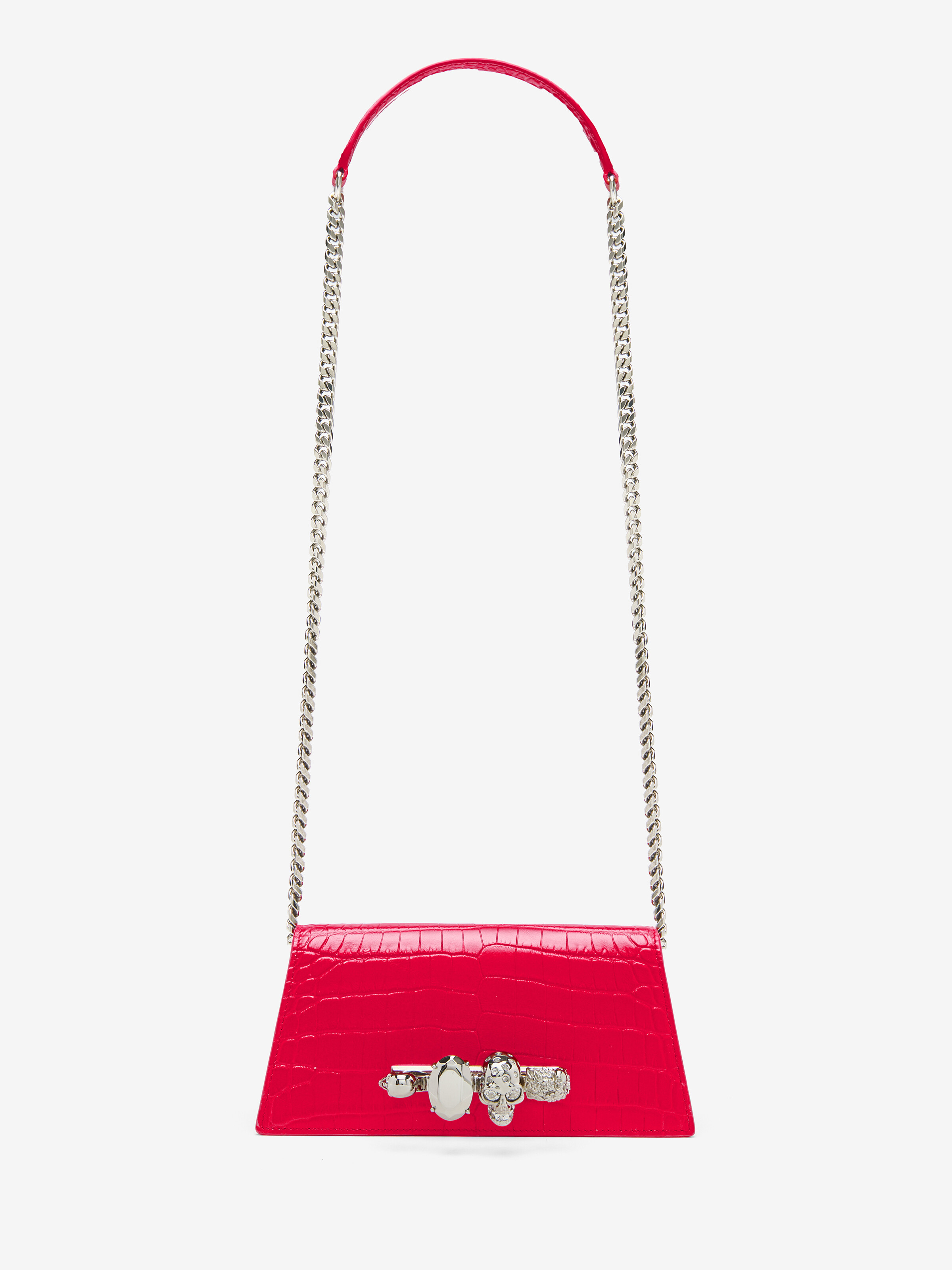 Women's Jewelled Micro in Red in Calf Leather | Alexander McQueen - image 6