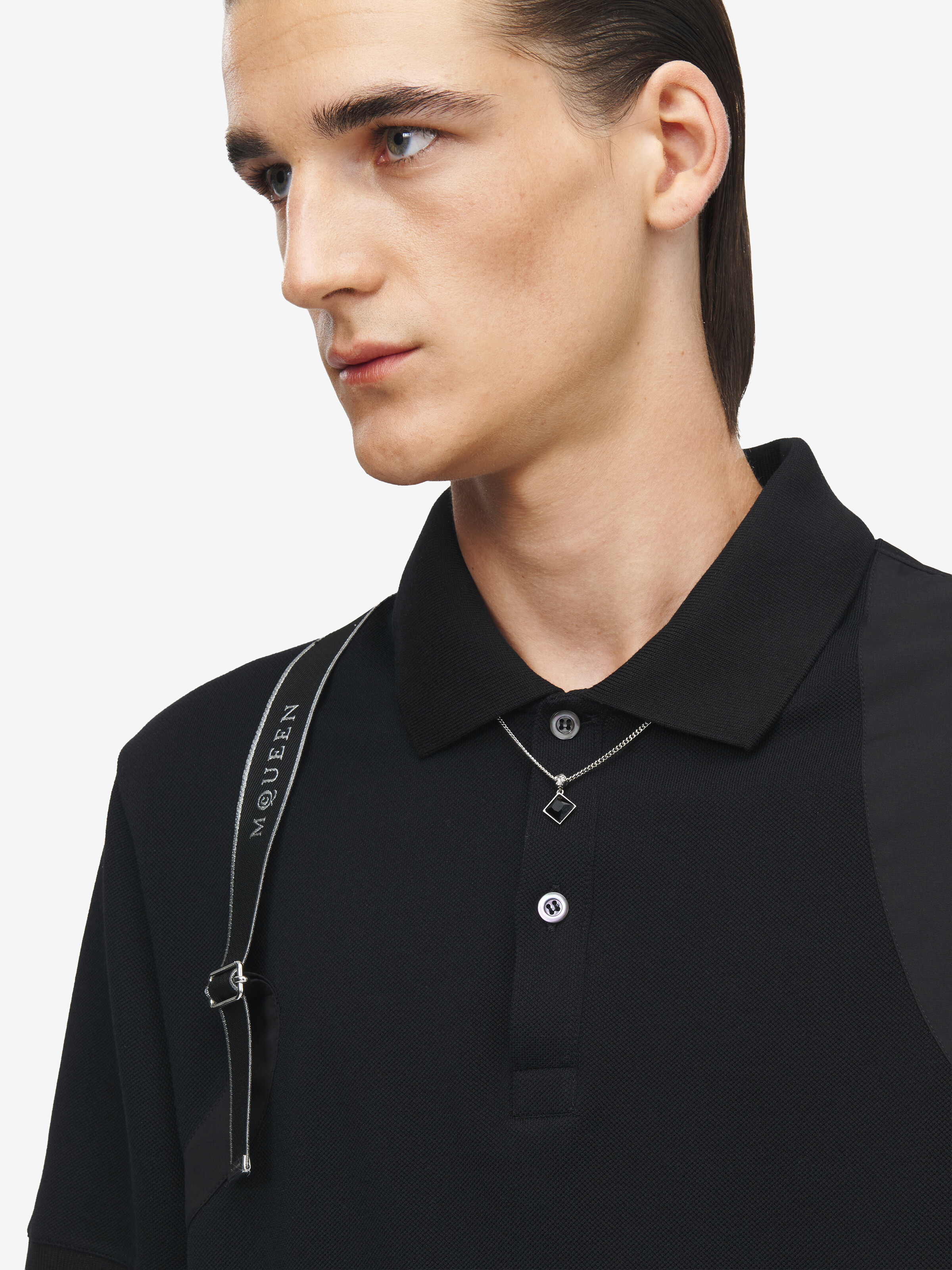 Men's Twin Skull Necklace in Palladium in Brass | Alexander McQueen - image 2