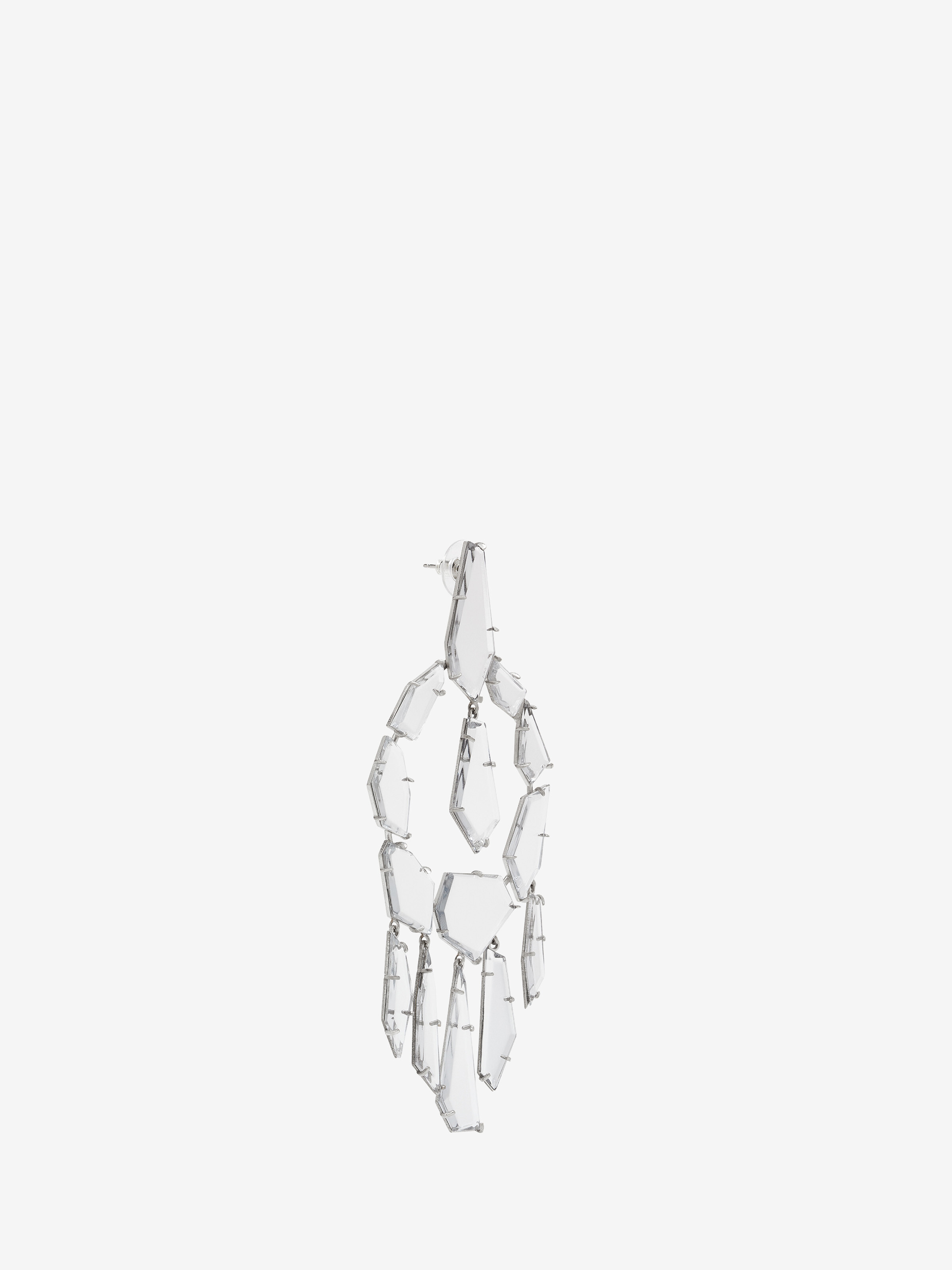 Women's Mirror Earrings in Silver-finish in Brass | Alexander McQueen - image 2