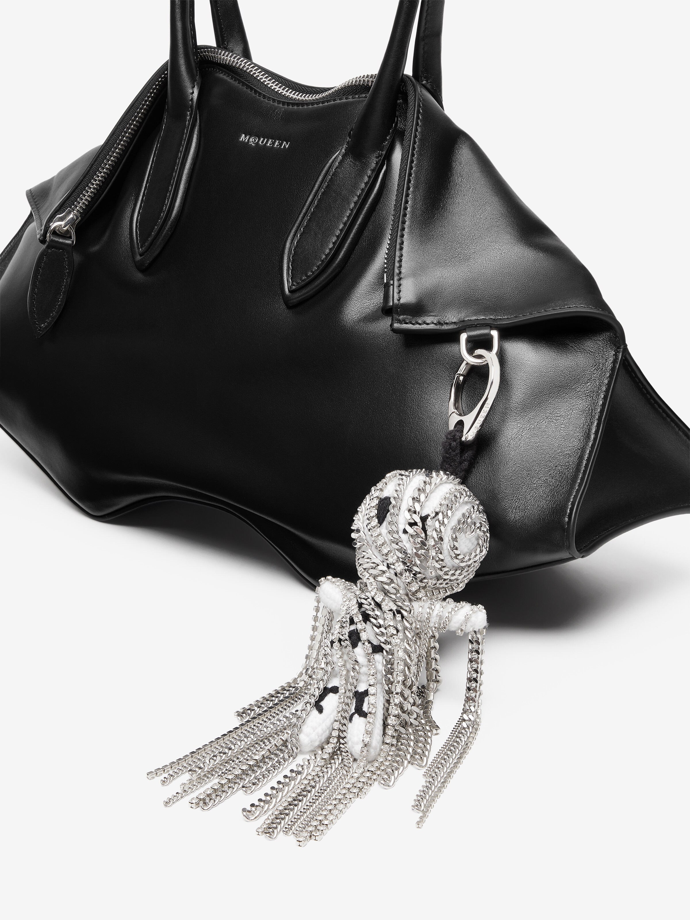 Women's The Doll Banshee Charm in Silver-finish in 50% Acrylic, 50% Cotton | Alexander McQueen - image 3
