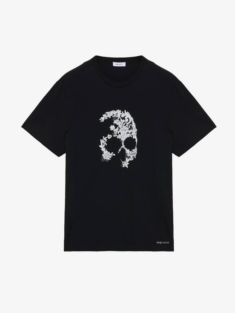 Spitzen-T-Shirt mit Skull