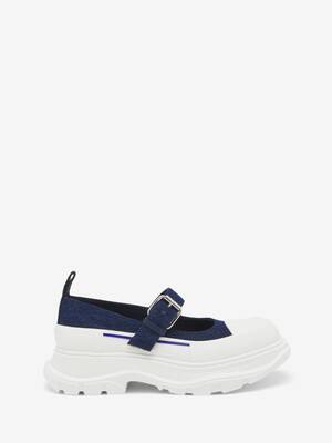 Women's Thread Slick Mary Jane in Blue | McQueen US
