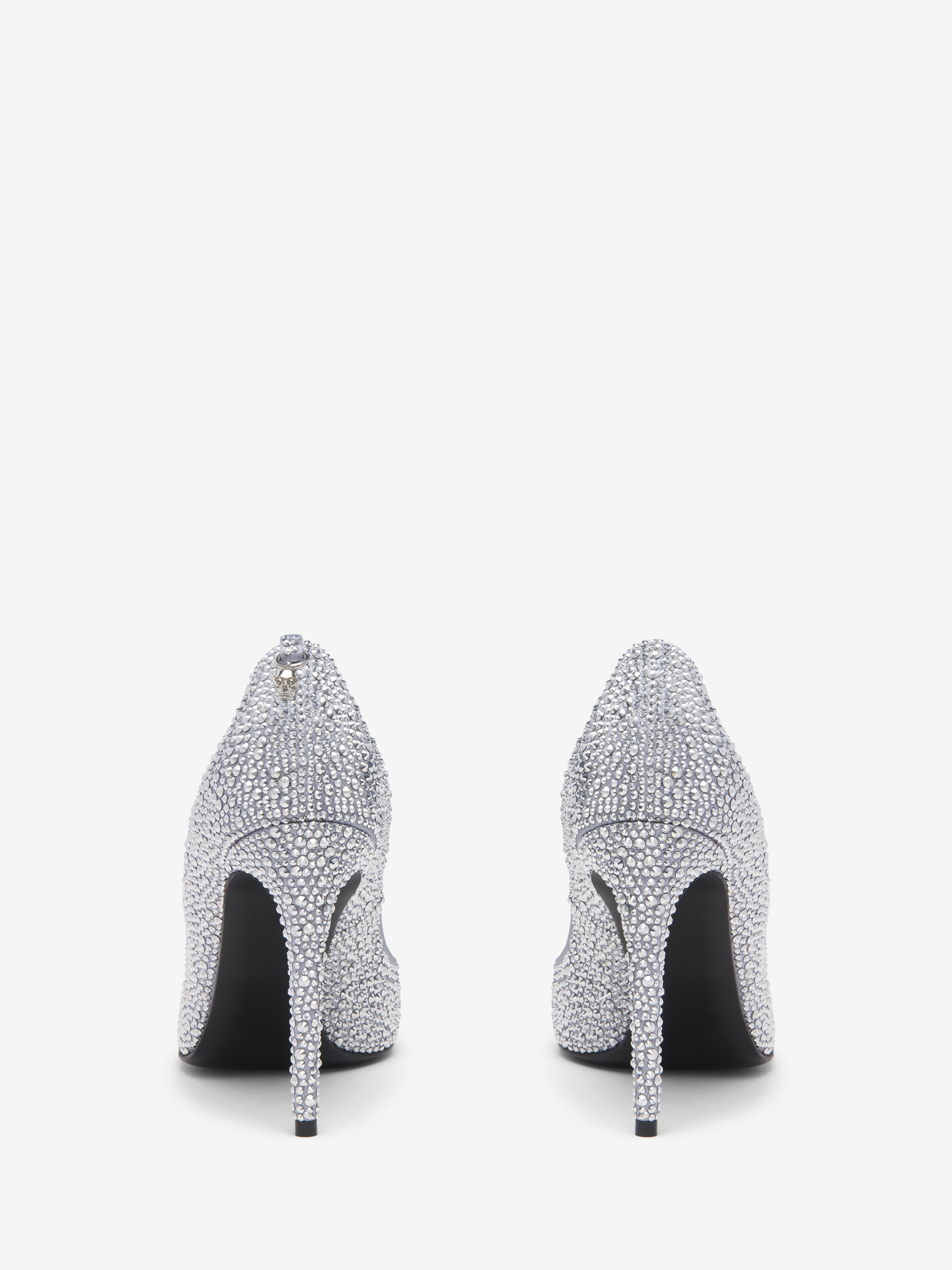 Women's Skull Pump in Silver-finish in 72% Viscose, 28% Silk | Alexander McQueen - image 4