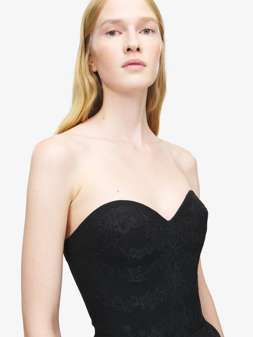 Lace Ribcage Embroidery Corset Top