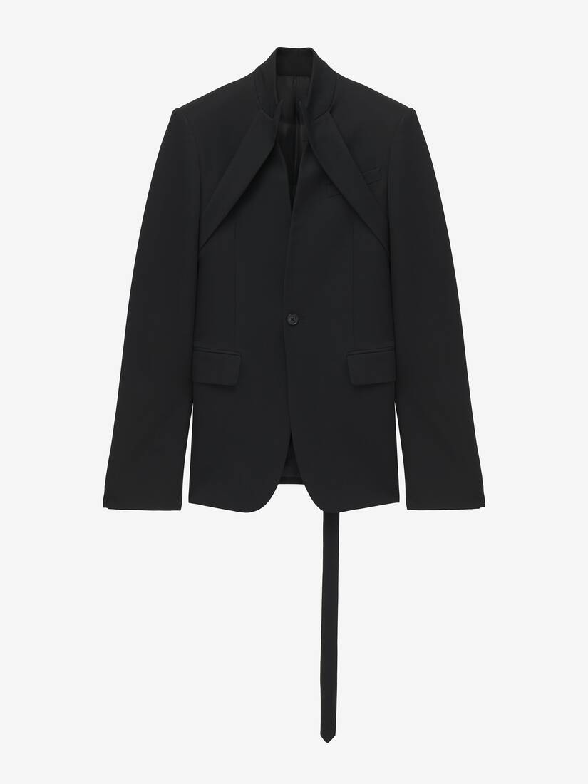 Reverse Lapel Single-breasted Jacket