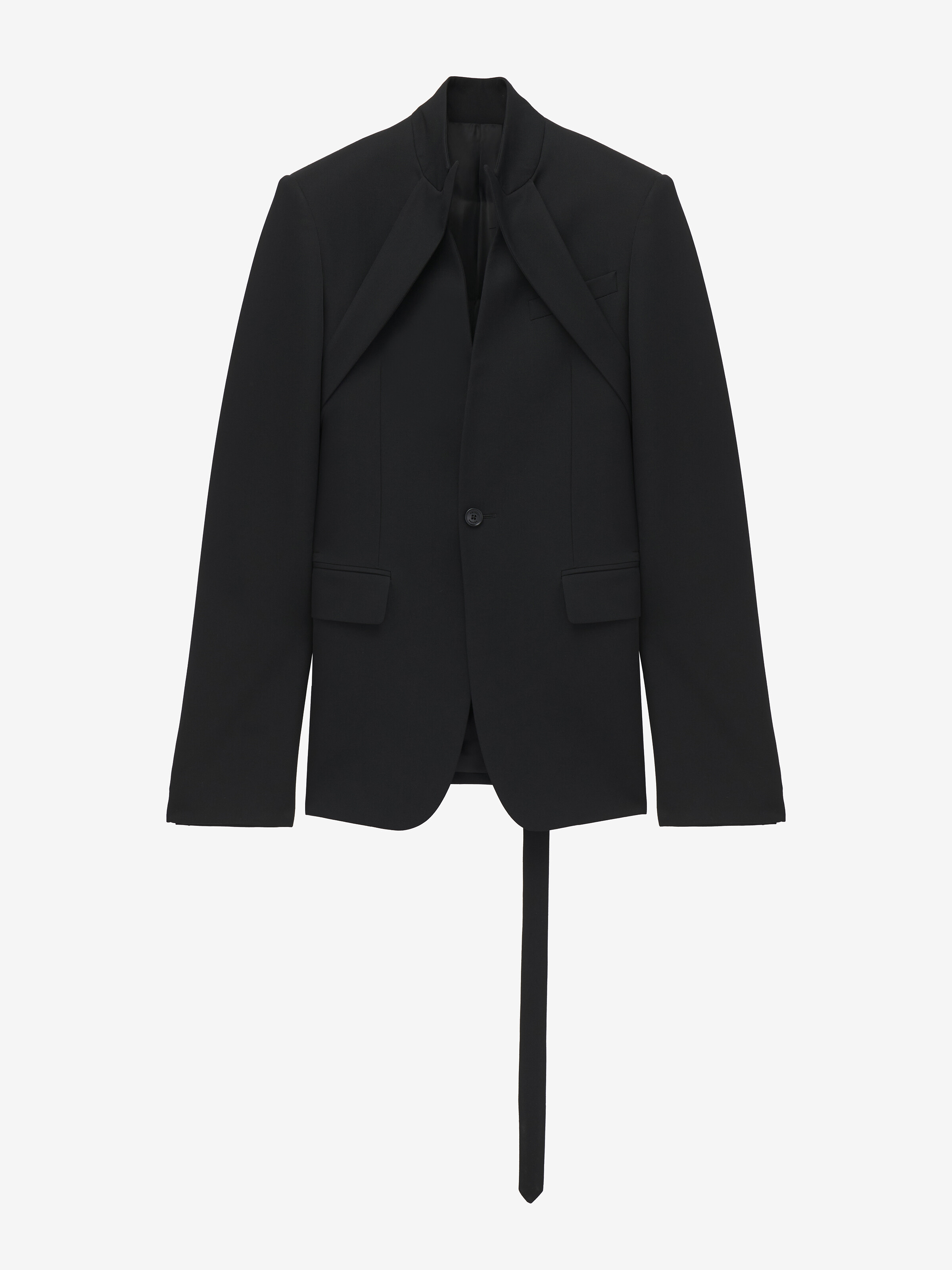 Reverse Lapel Single-breasted Jacket
