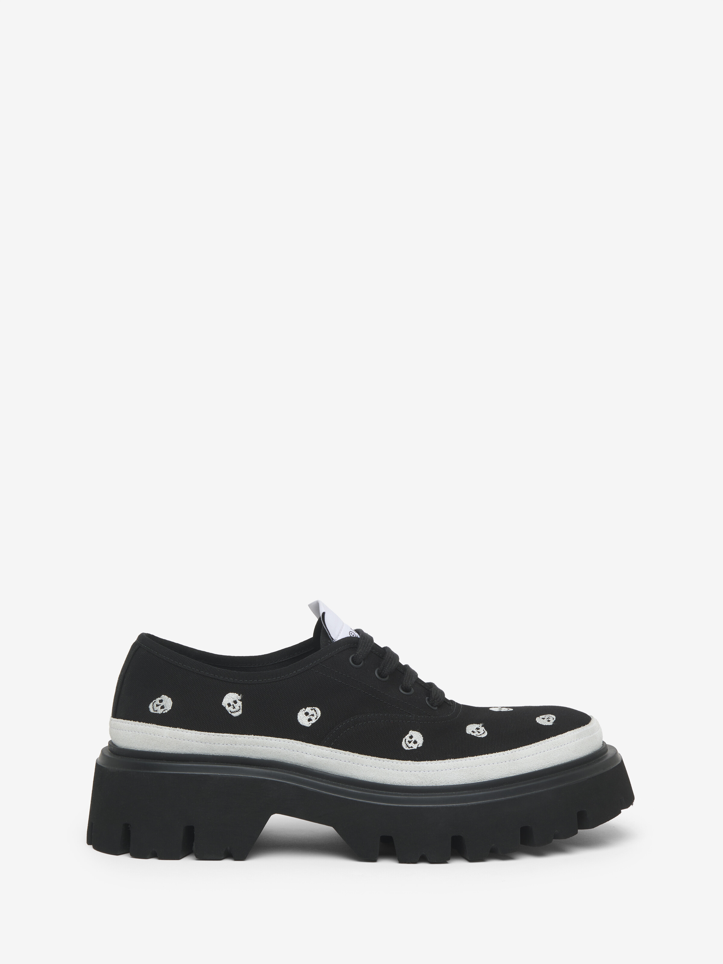 Men's Ollie Sneaker in Black/White in 100% Cotton | Alexander McQueen - image 1