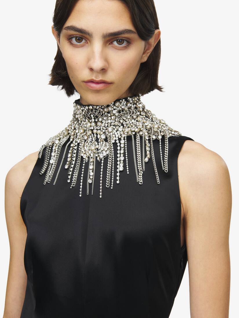 Chain Mail Embroidery Evening Dress
