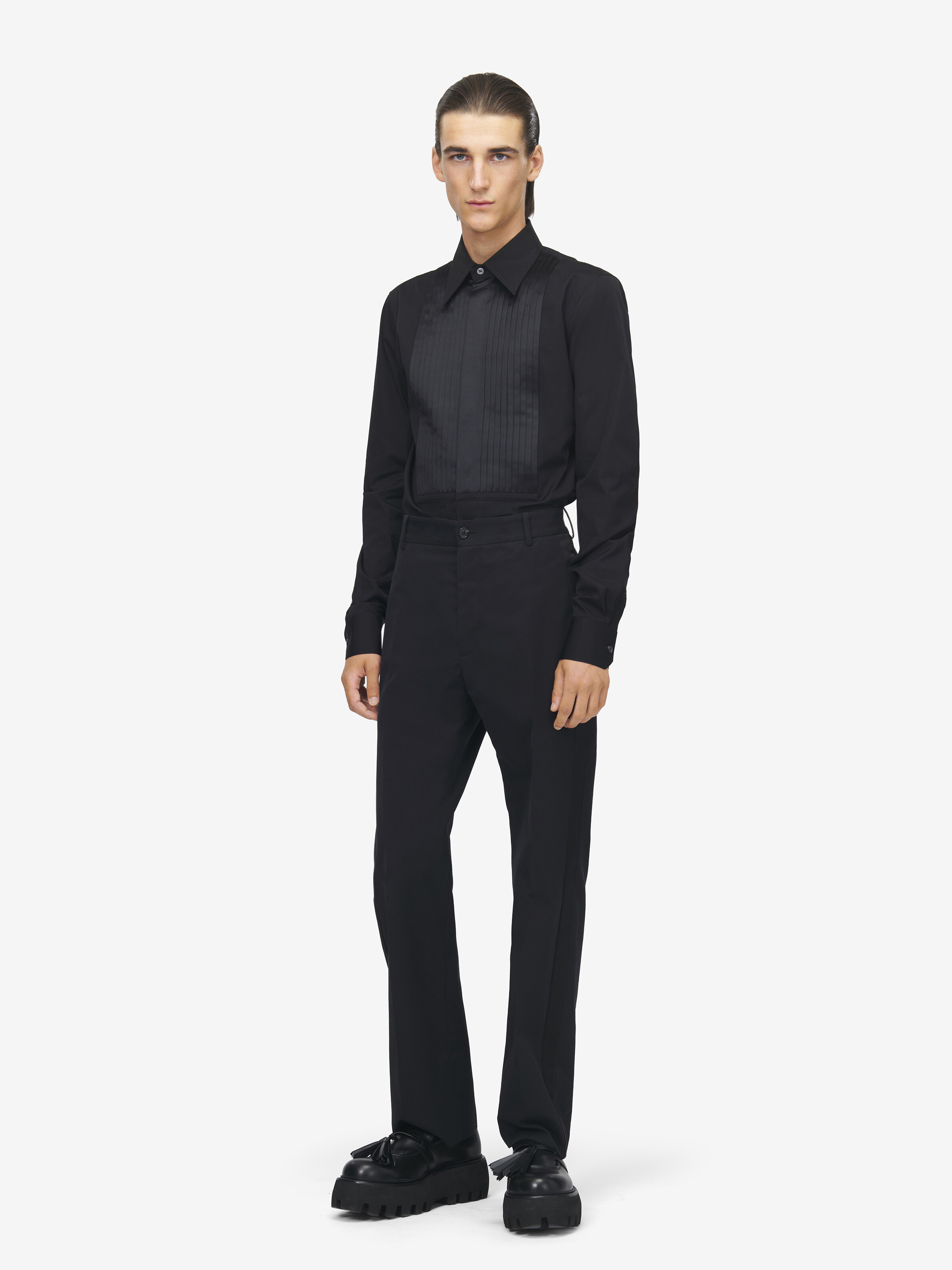 Men's Bib Shirt in Black in 100% Cotton | Alexander McQueen - image 3