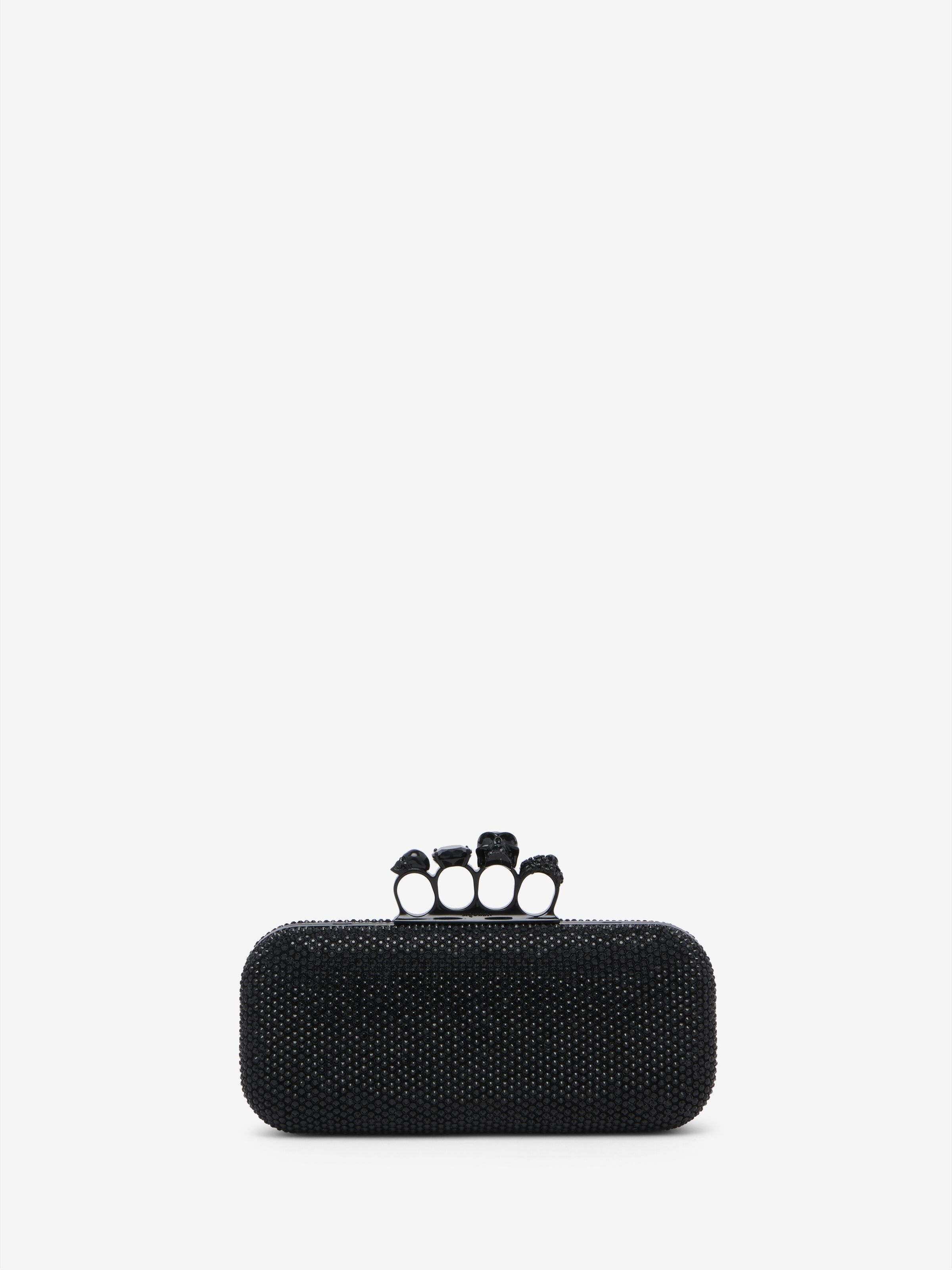 Alexander McQueen black long knuckle clutch