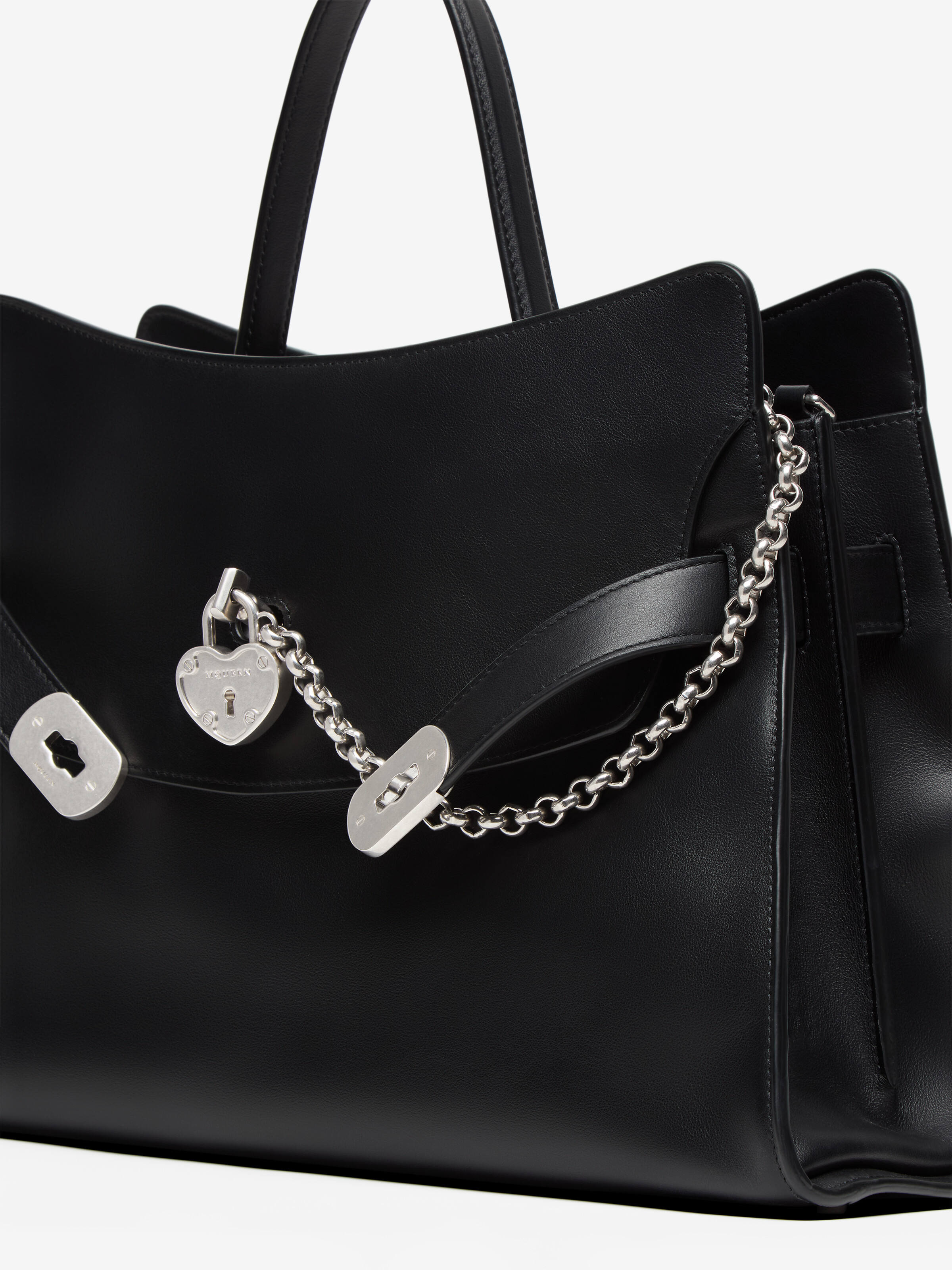 Women's Locke Bag in Black in Calf Leather | Alexander McQueen - image 6
