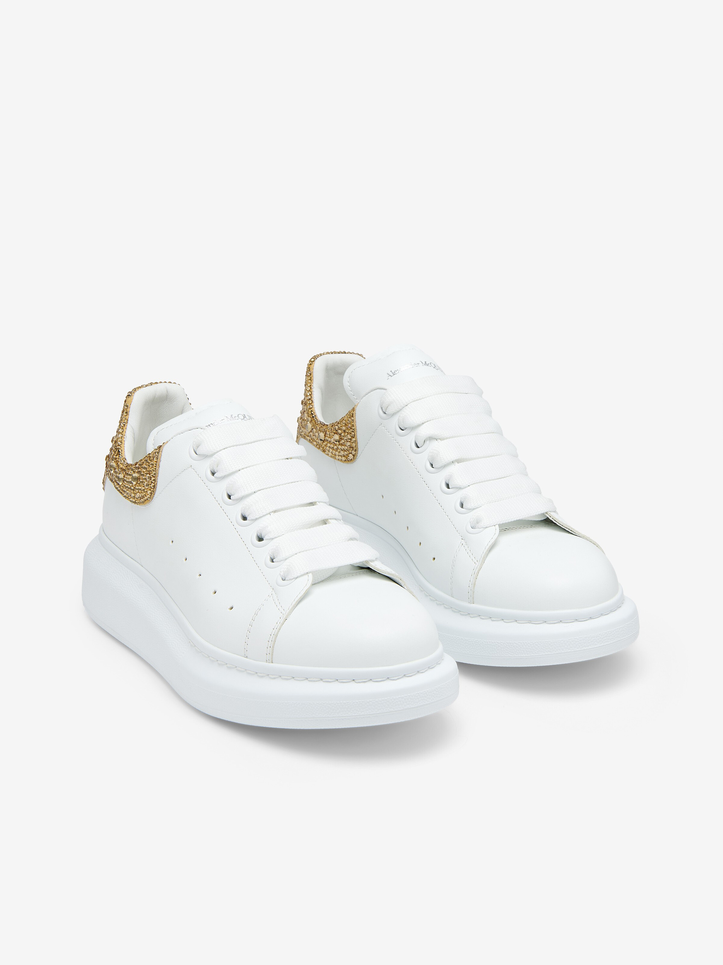 Sneakers Oversize pour Femme en Blanc/Doré in Cuir de veau | Alexander McQueen - image 2
