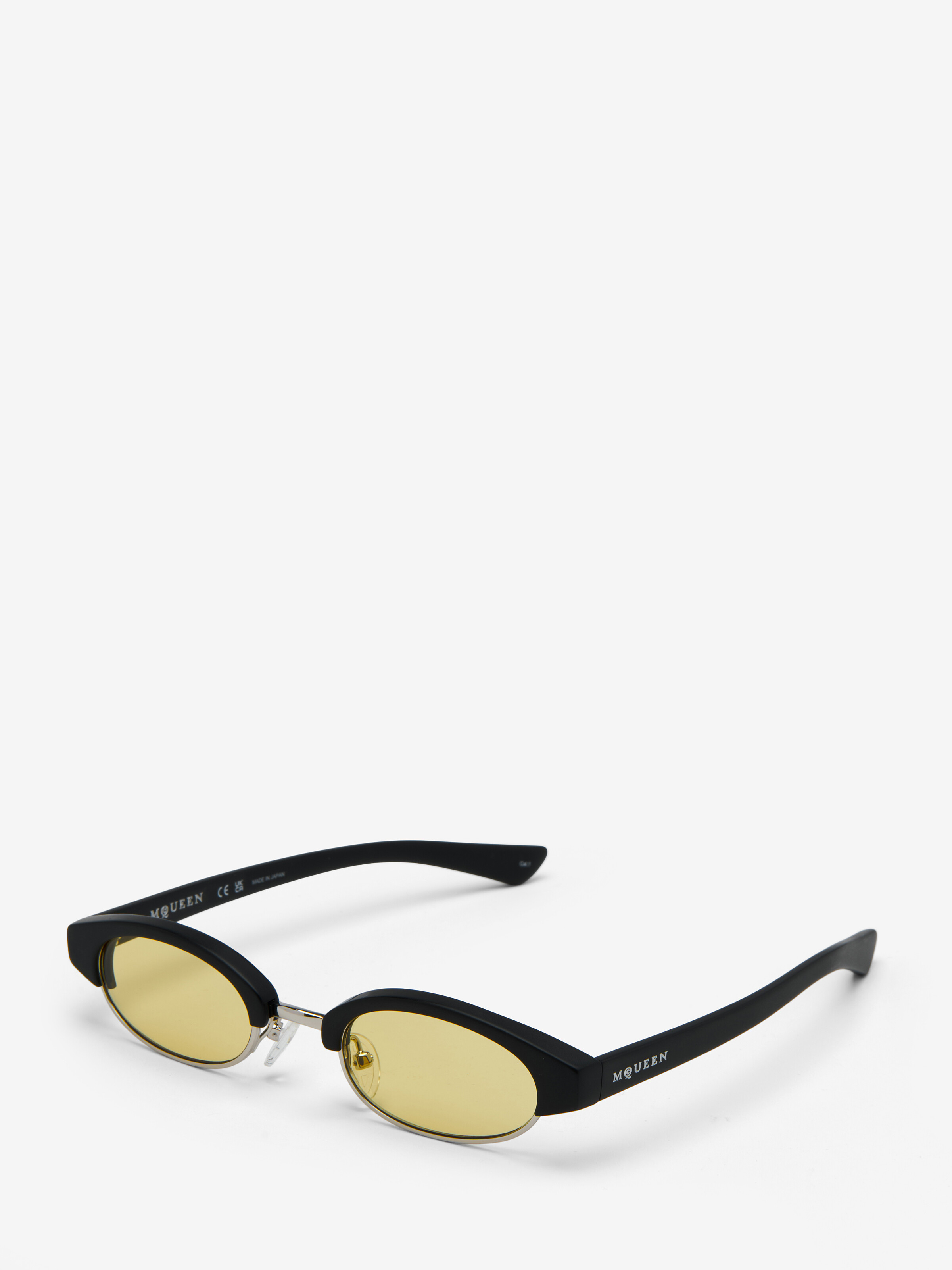 McQueen Ellipse Sunglasses in Black/Yellow in Recycle Acetate & Bio Nylon Lens | Alexander McQueen - image 2
