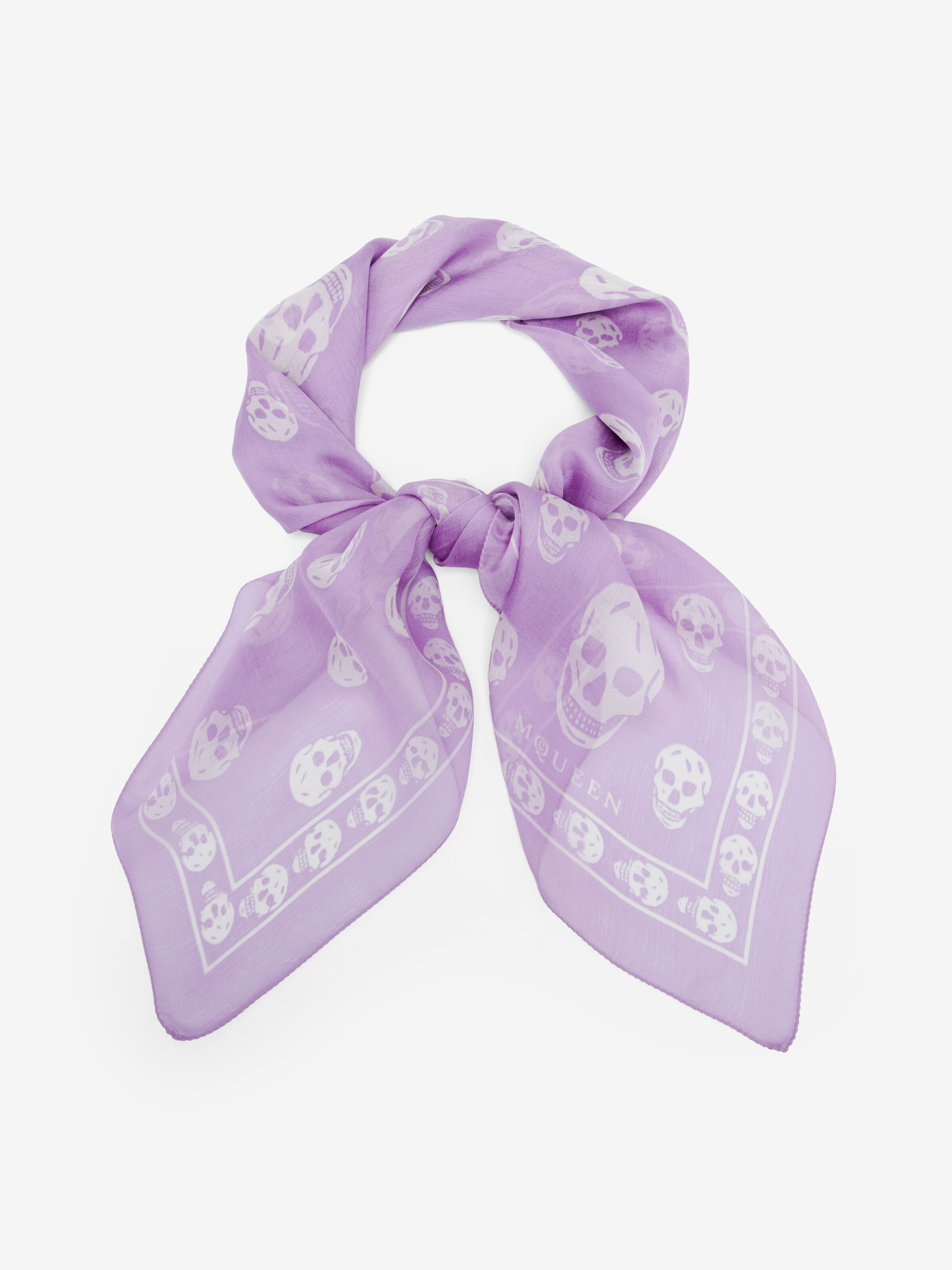 McQueen womens skull scarf in lilac