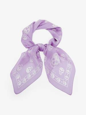 ALEXANDER McQUEEN シルク　ストール　トランプ　スカル　パープル Women's Classic Skull Foulard in Purple | Alexander McQueen US