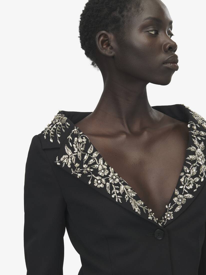 Embroidered Off-the-shoulder Harness Jacket | Alexander McQueen - image 5